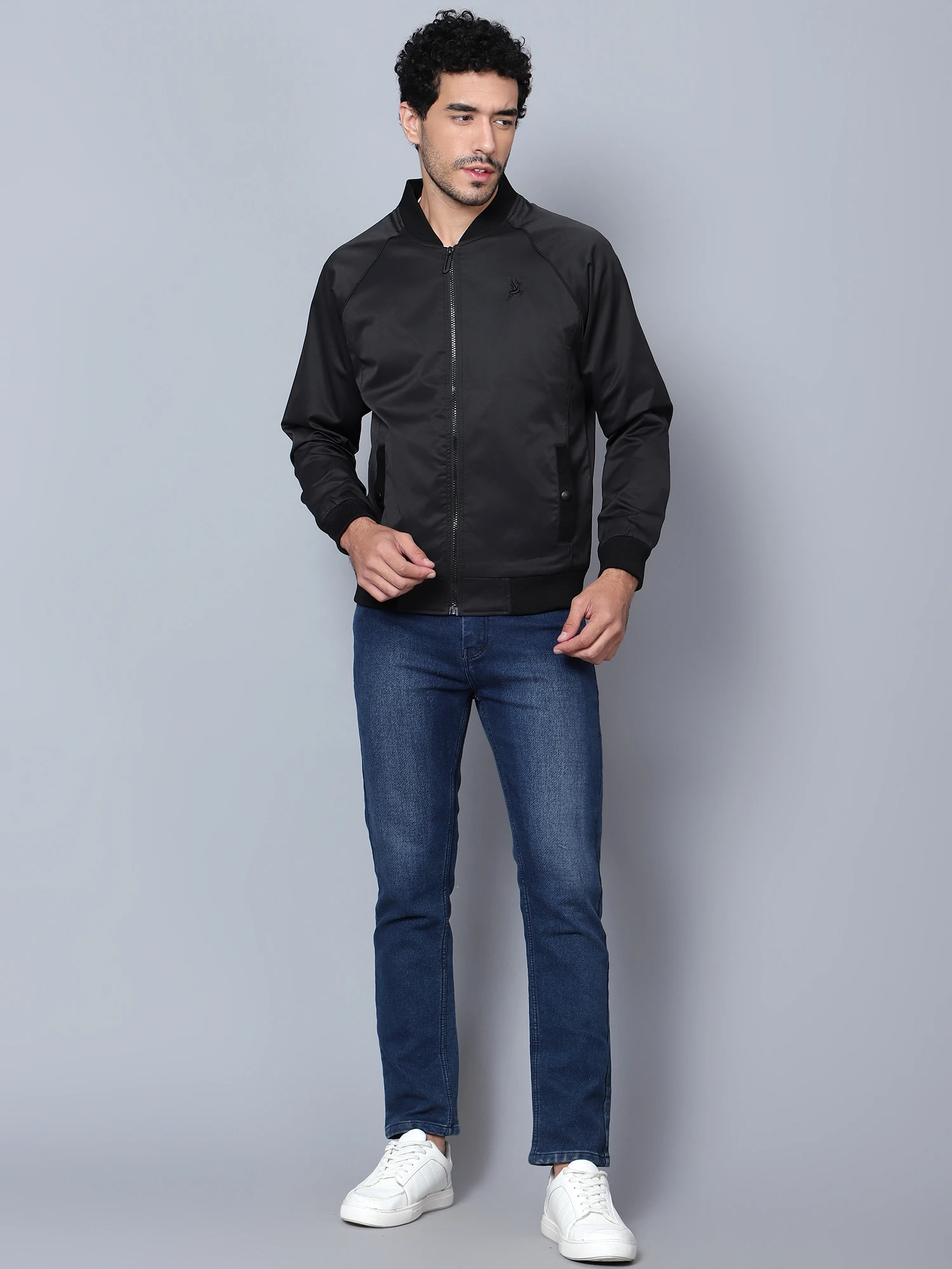 Black Bomber Jacket for men Shiv Naresh