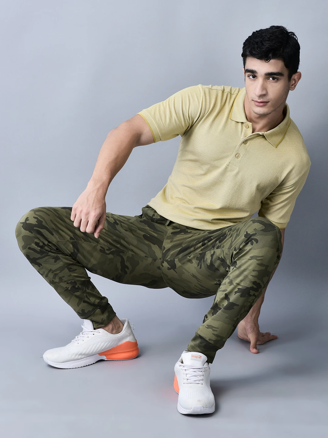 Olive Green camouflage joggers for men