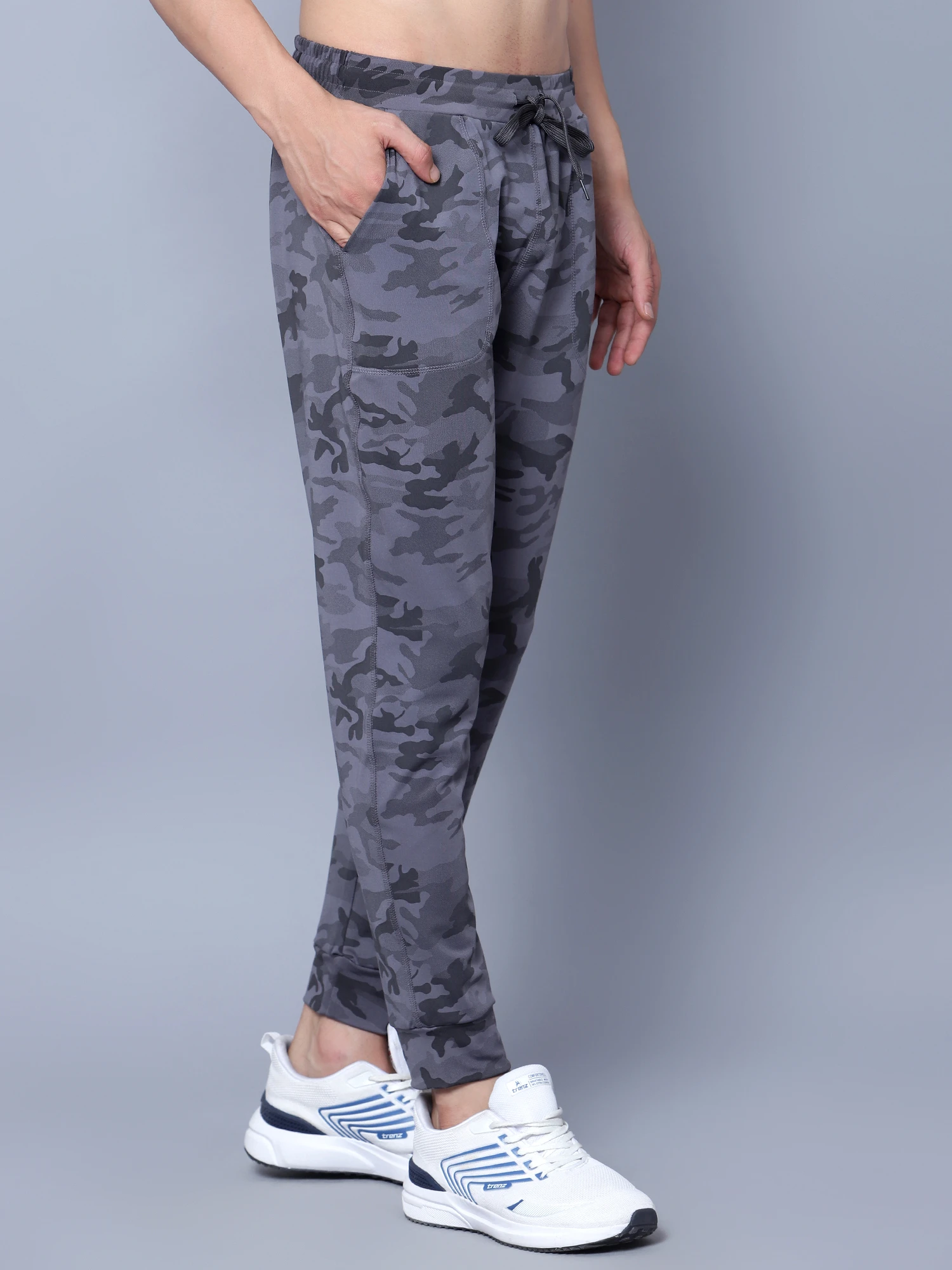 Grey camouflage joggers for men