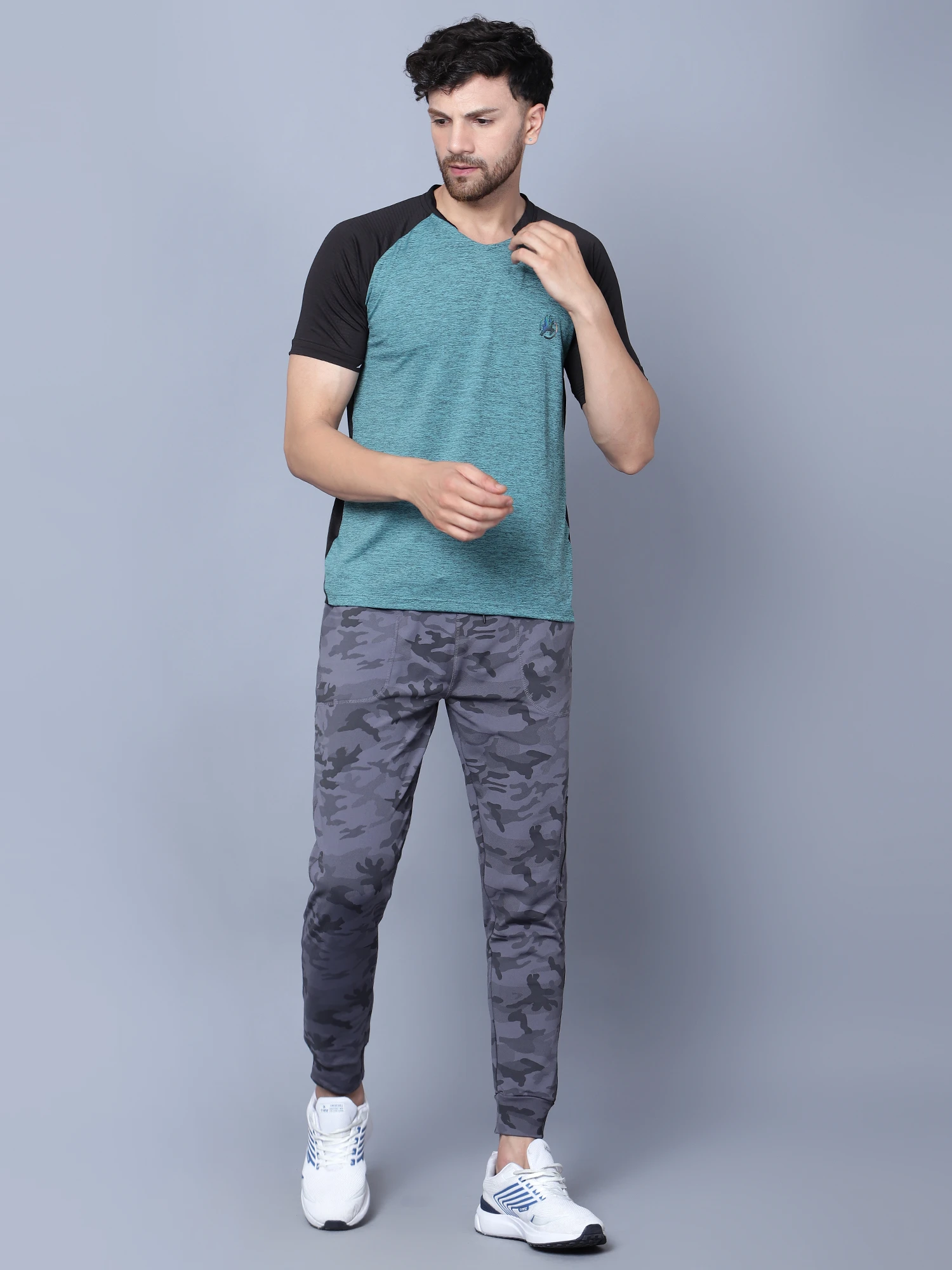 Grey camouflage joggers for men
