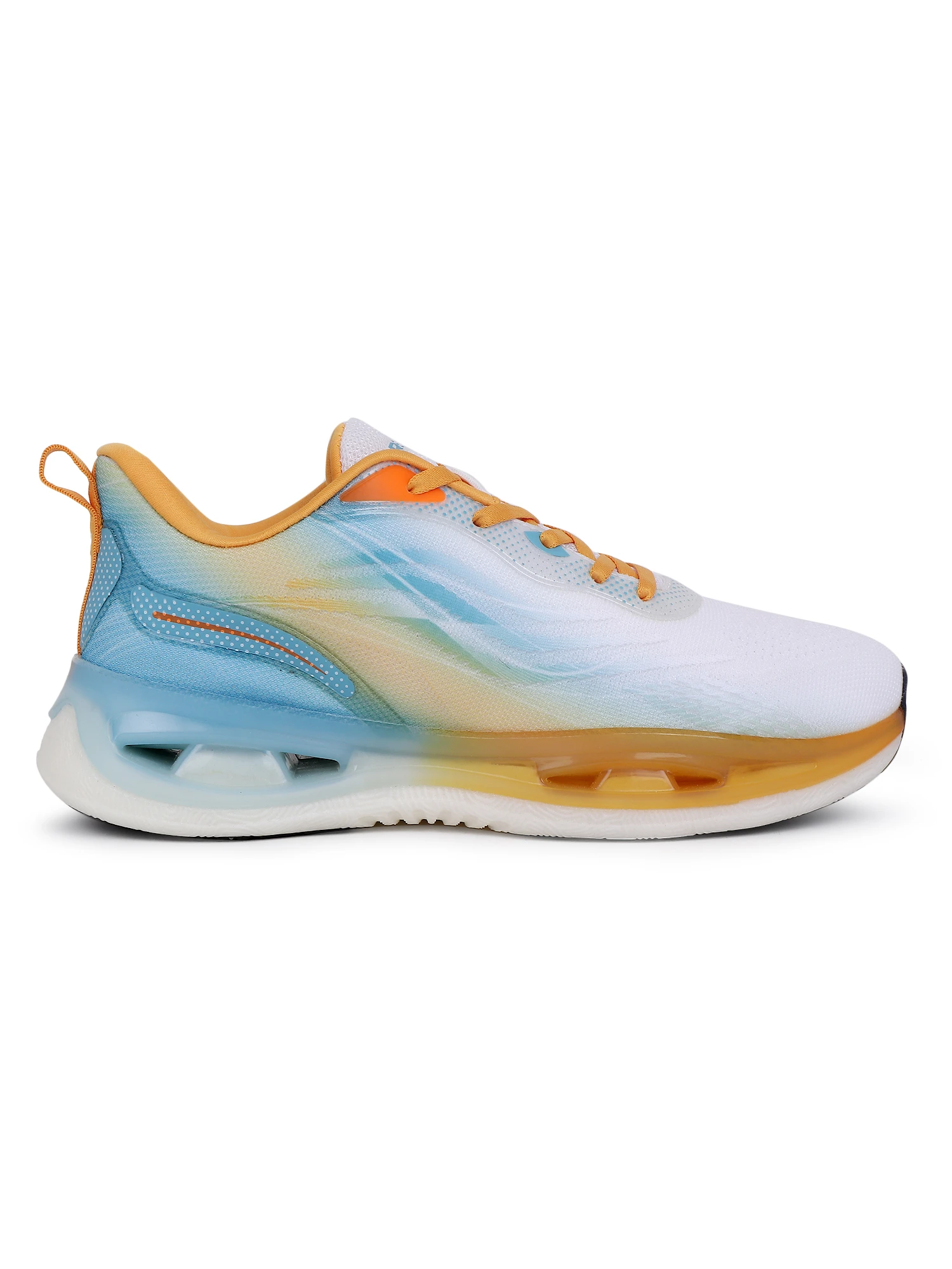 Shivnaresh Men's casual lace-up shoes in sky blue & yellow