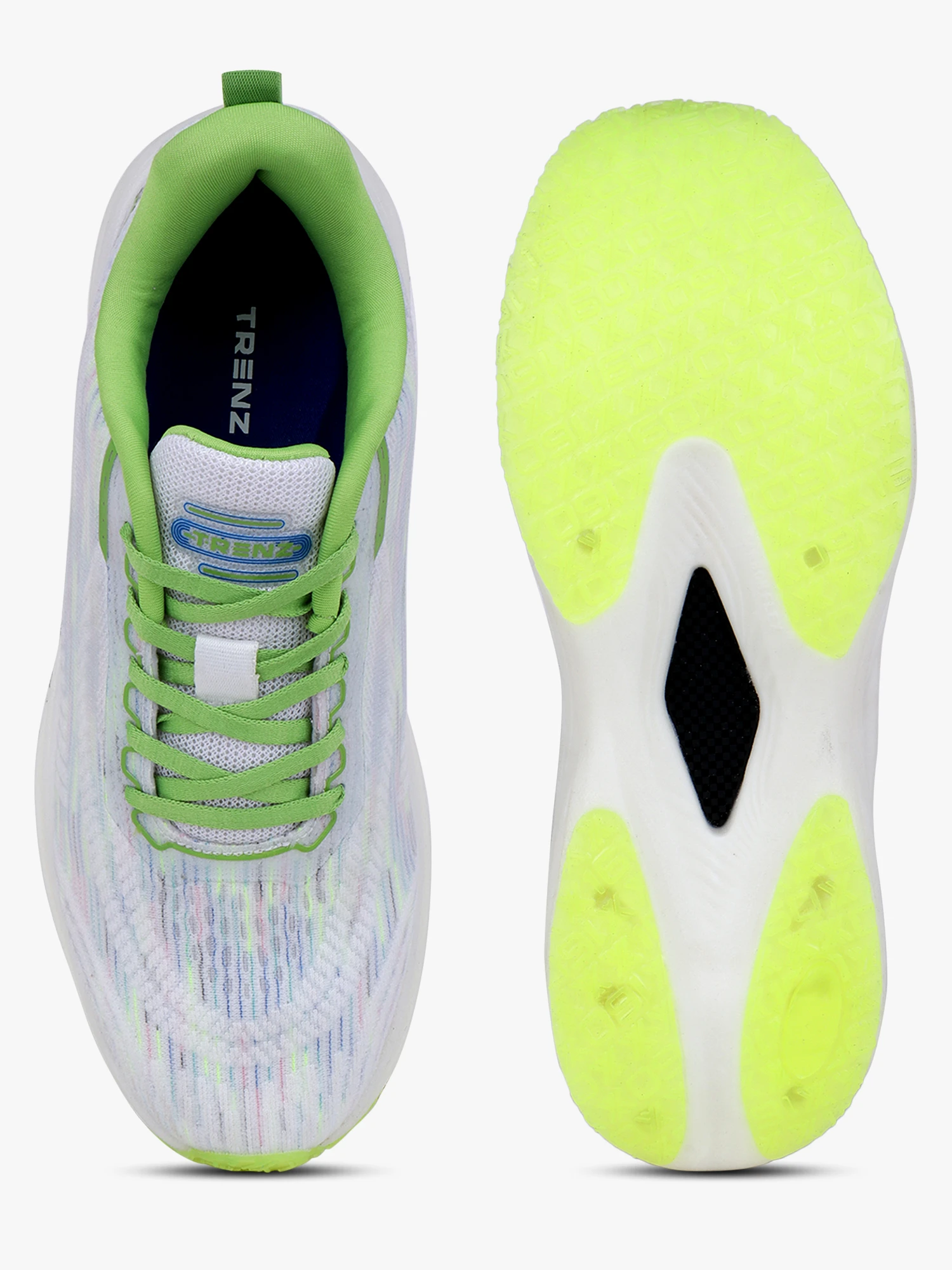 Shivnaresh Men's casual lace-up shoes in parrot green & white