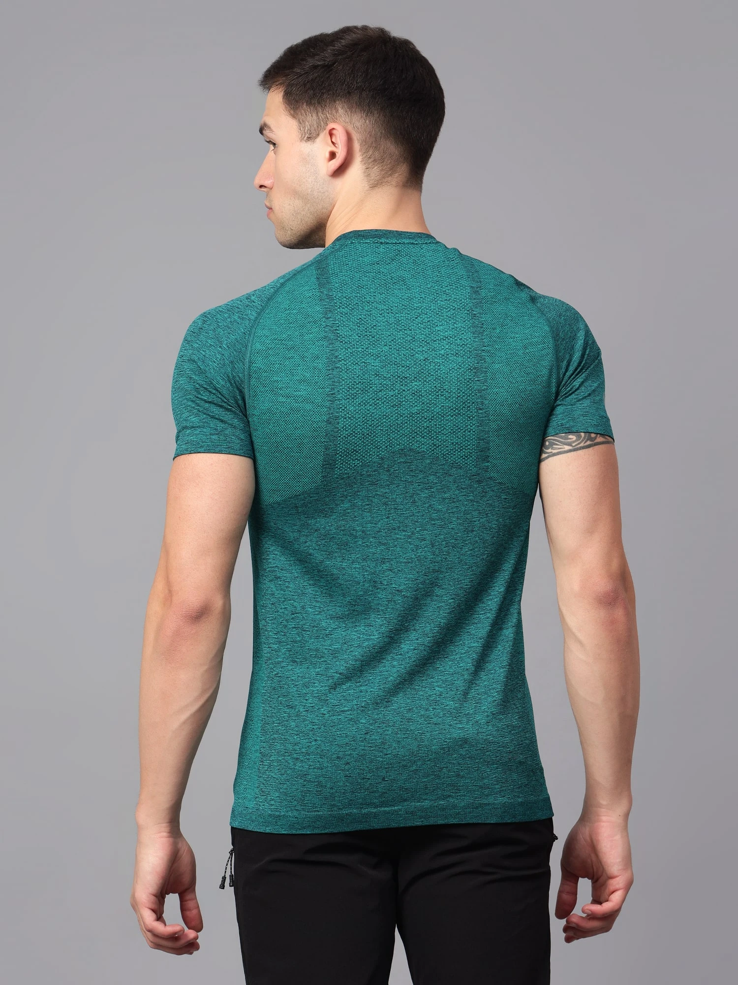 Teal stealthfit seamless gym t-shirt for men
