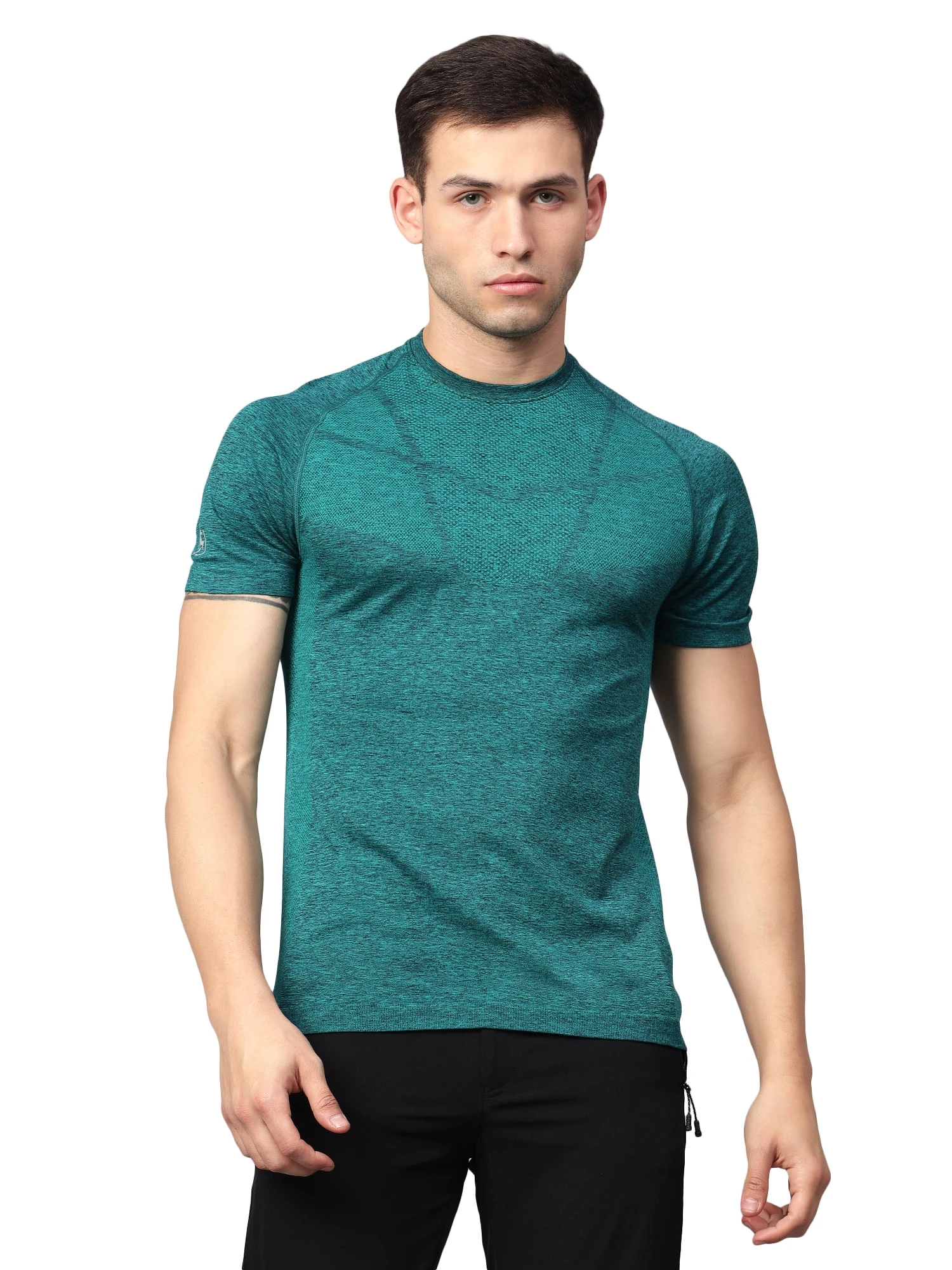 Teal stealthfit seamless gym t-shirt for men