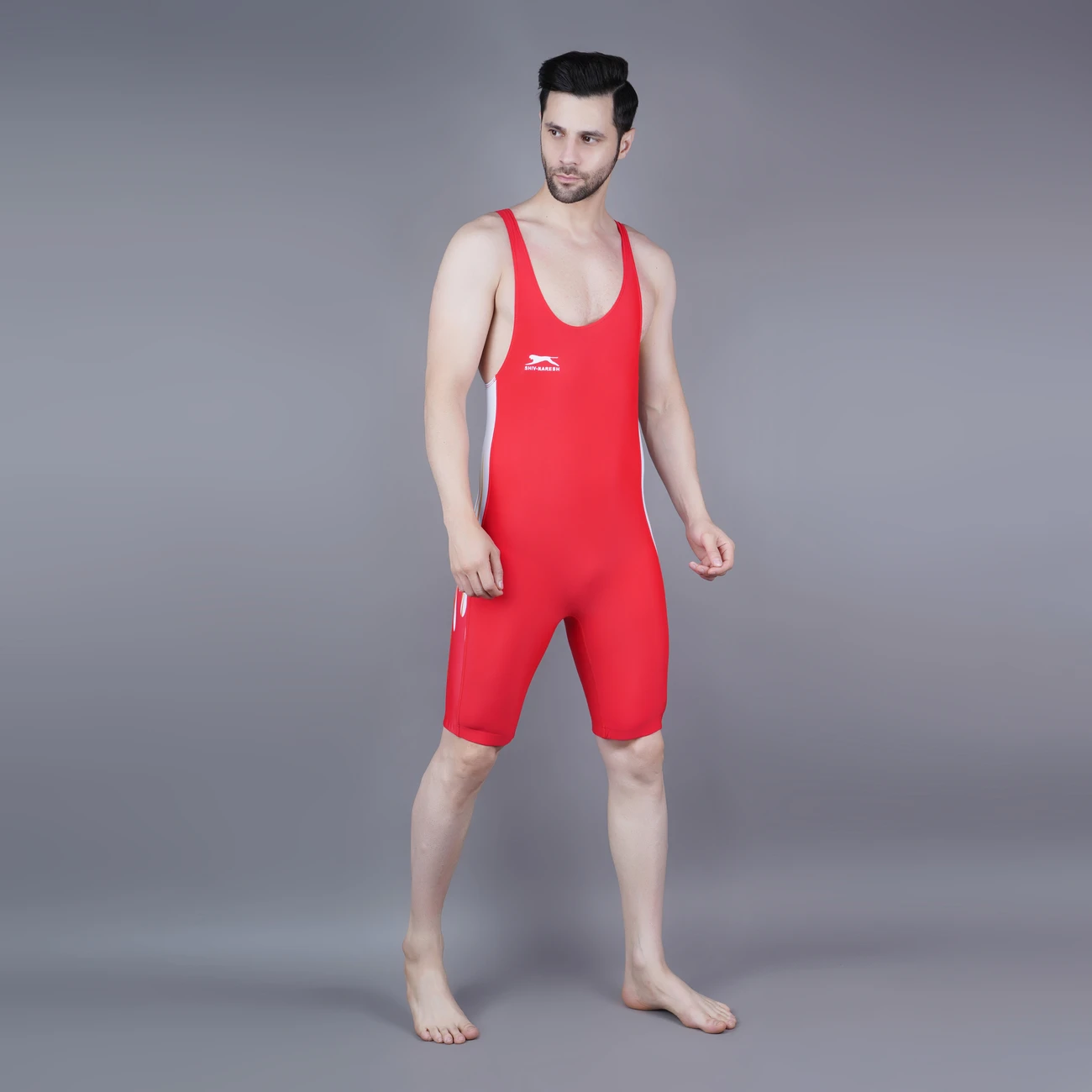 Wrestling singlet Red for men by Shiv Naresh