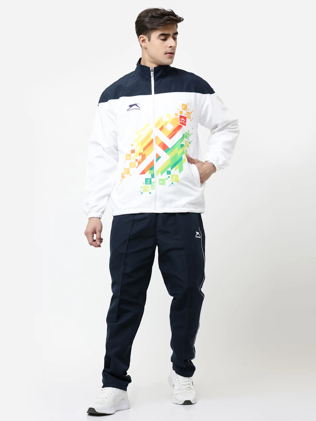 Navy/White/Green/Yellow