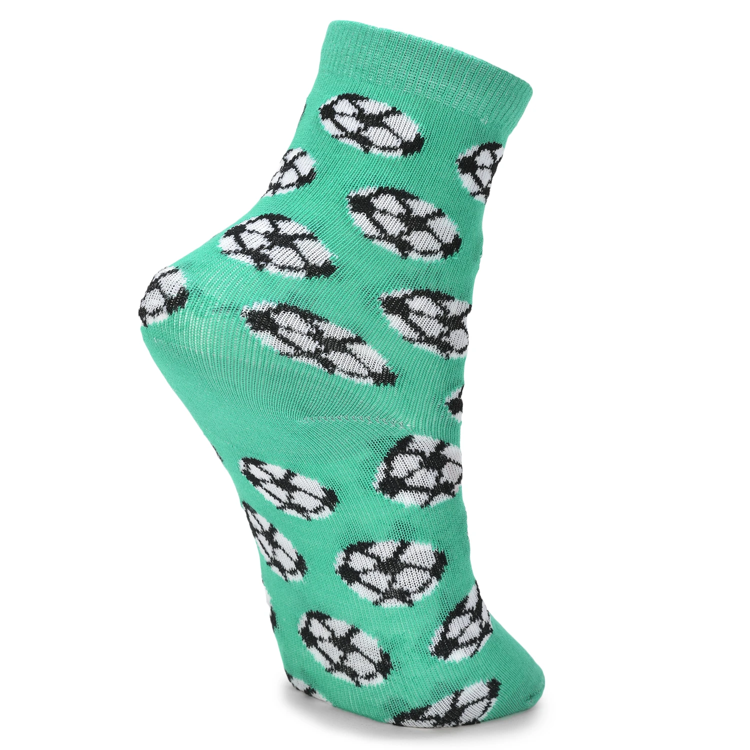 Ball Patterned Boys Socks – Black, Grey & Green Set
