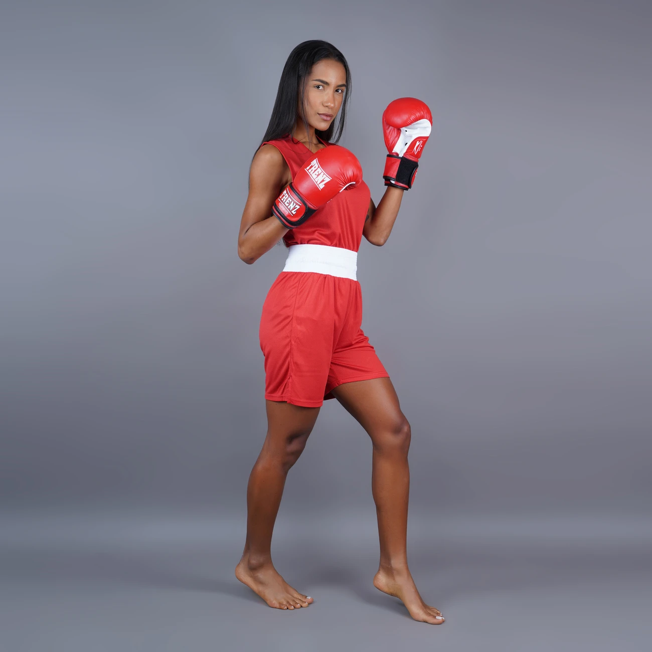Red and white Warrior Spirit boxing set for women