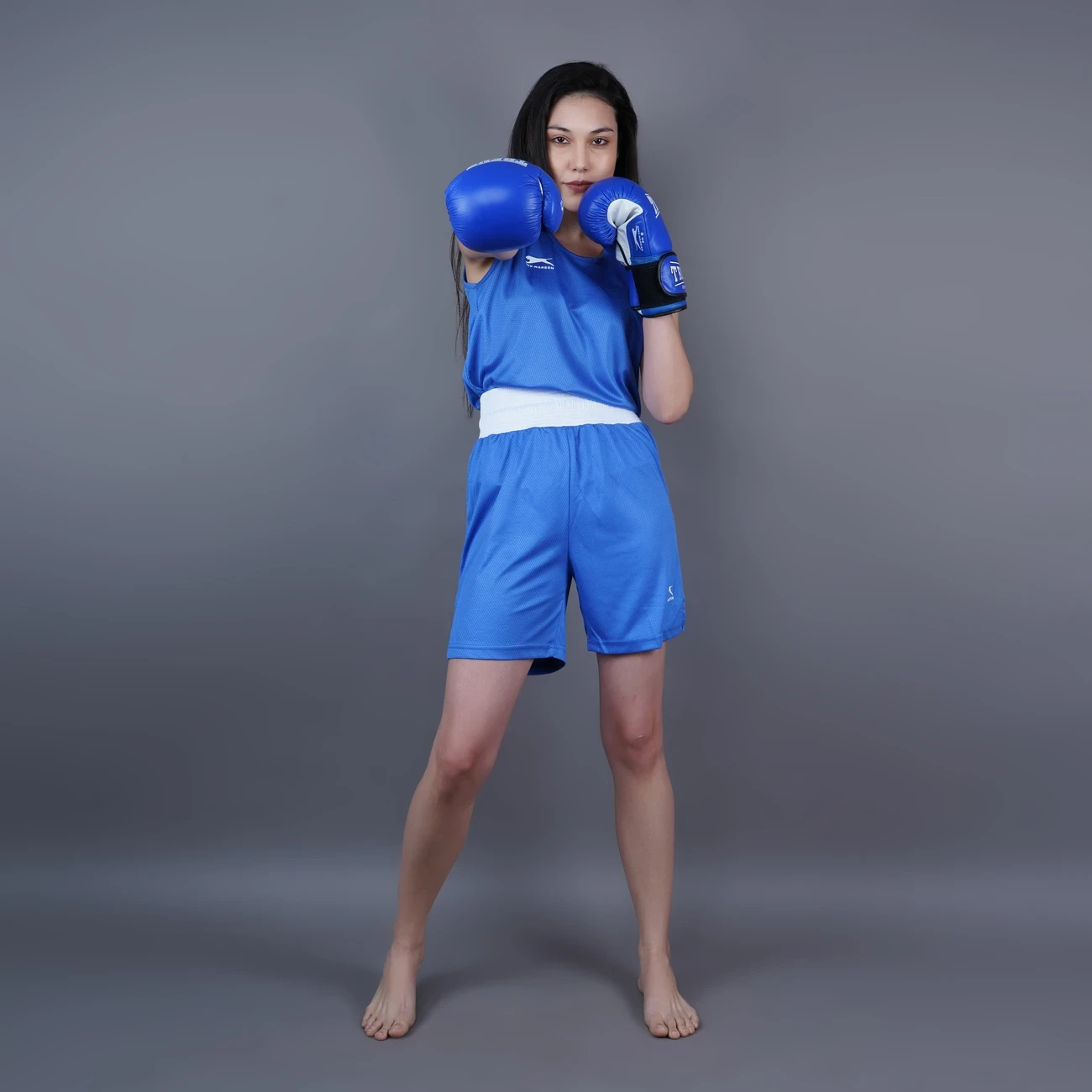 Royal Blue & white Warrior Spirit boxing set for women