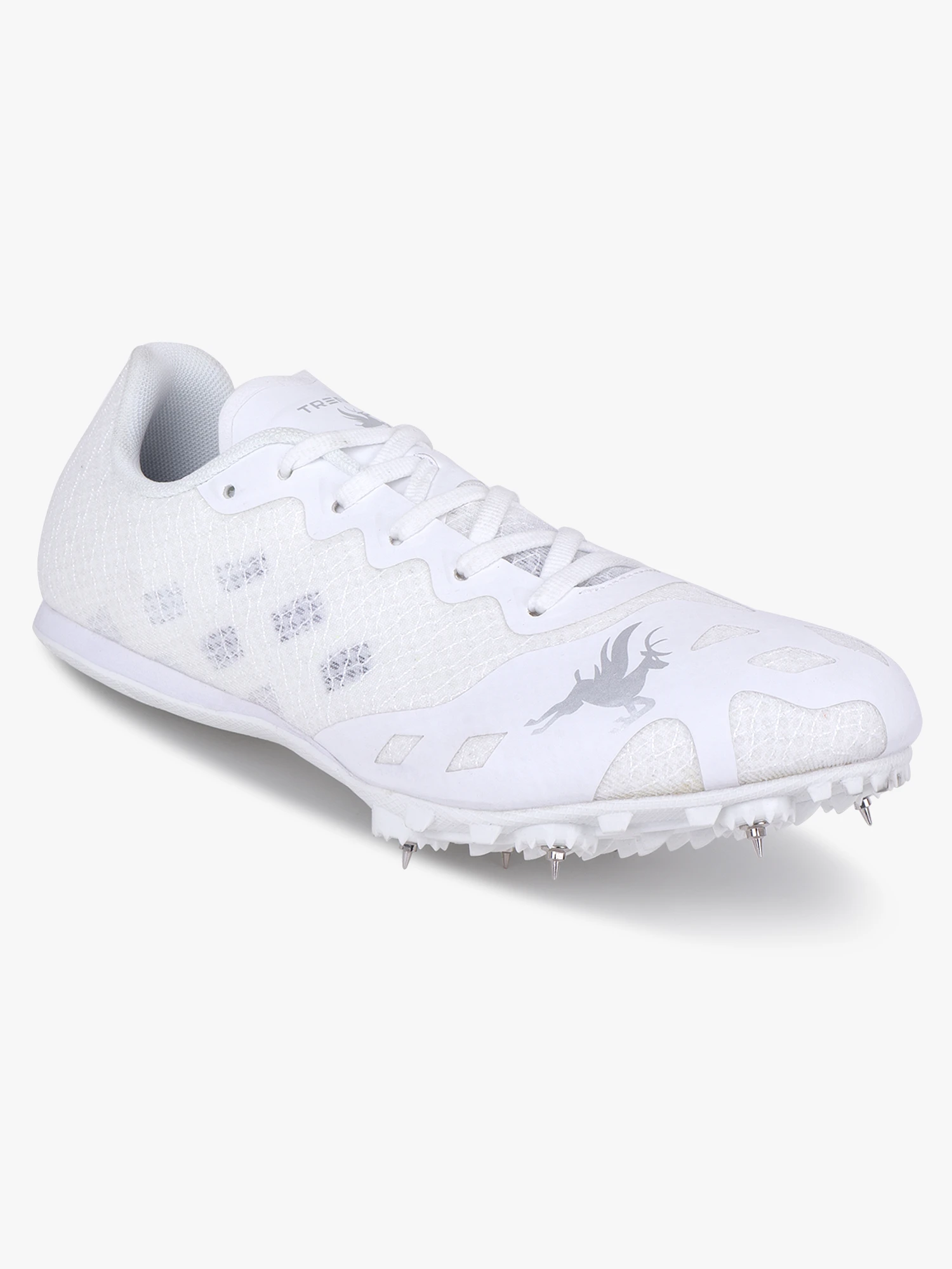 Shiv Naresh Trenz Men’s White Running Spike Shoes