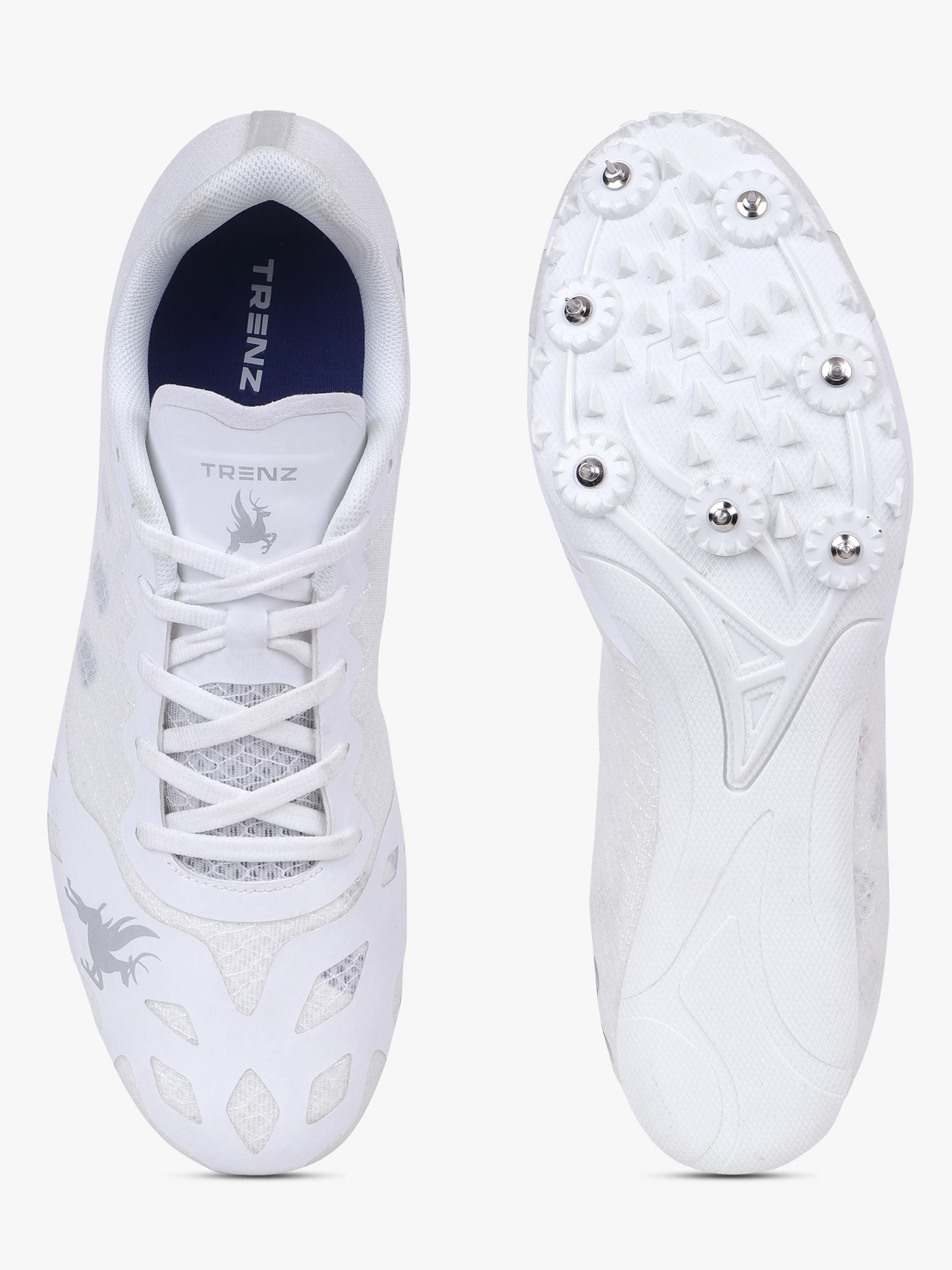 Shiv Naresh Trenz Men’s White Running Spike Shoes