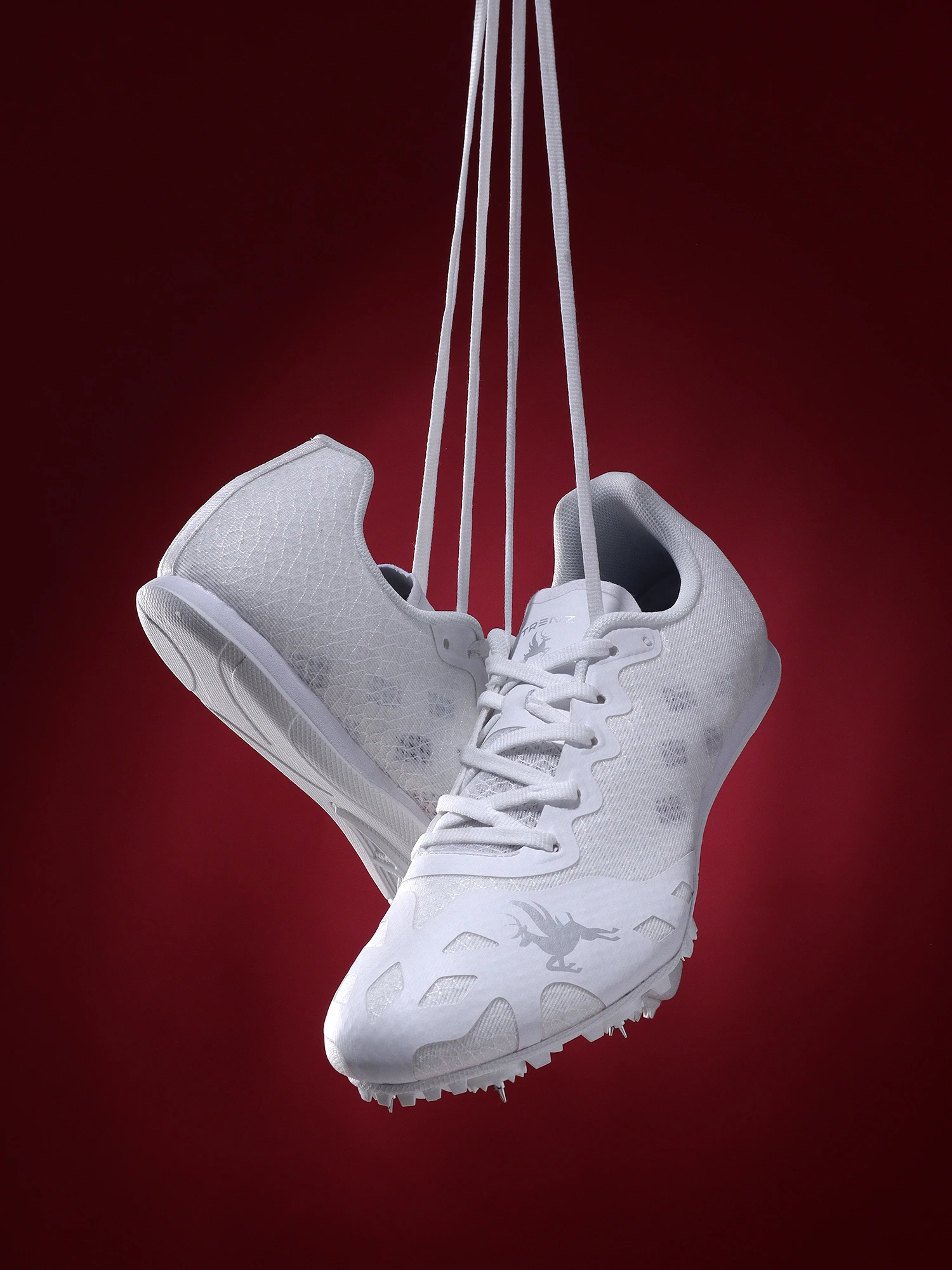 Shiv Naresh Trenz Men’s White Running Spike Shoes