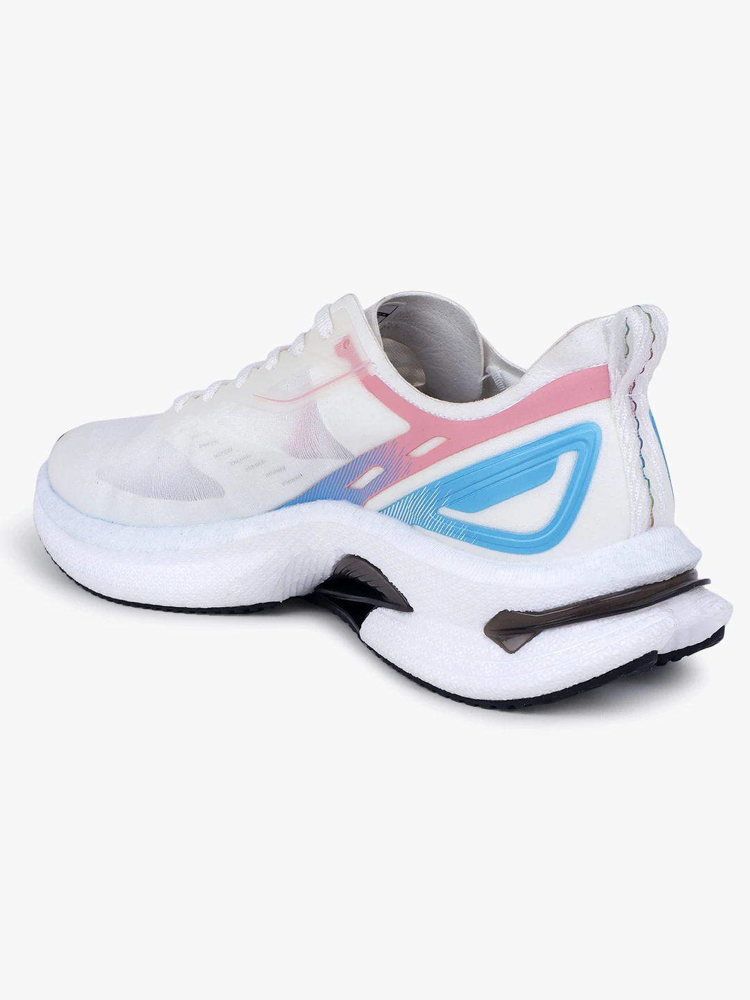 Pink and White Lace-Up Sports Shoes for Men