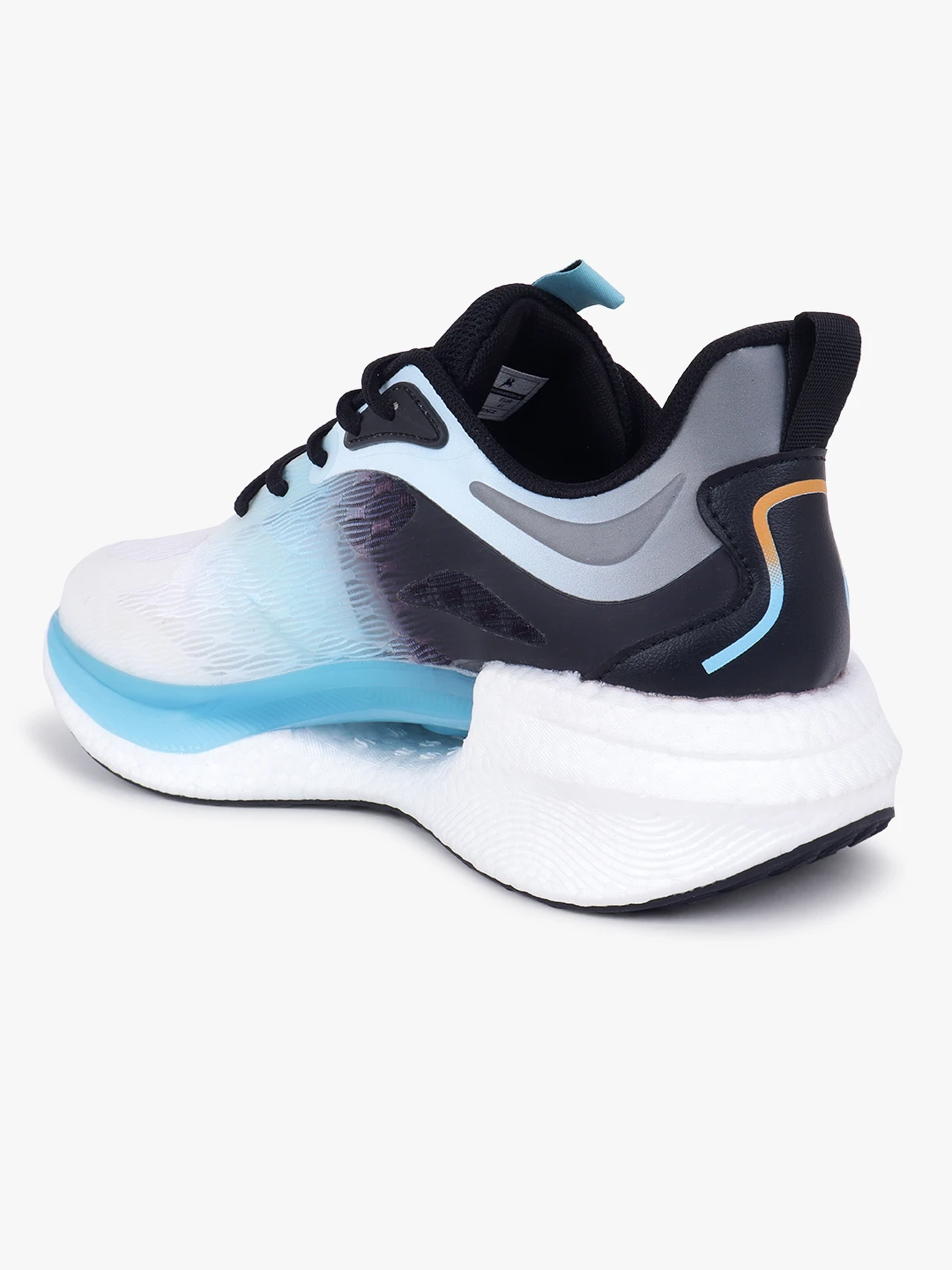 Men’s black and sky blue lace-up sports shoes