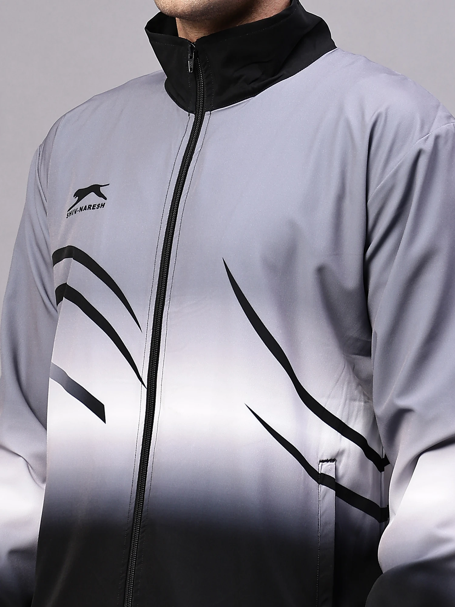 Shiv Naresh Black/Dark Grey/White Sublimated Fit Brust Tracksuit