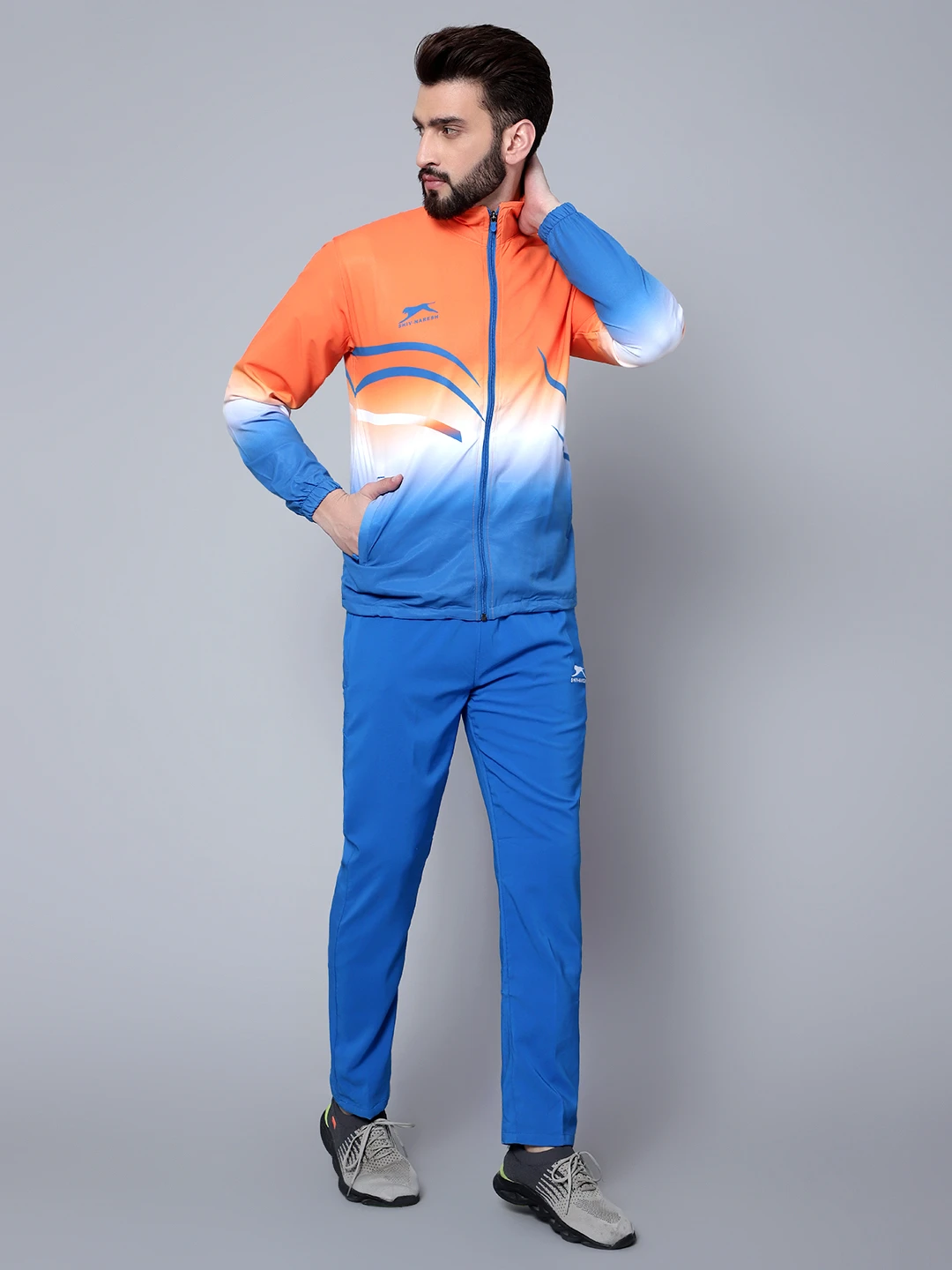 Shiv Naresh Orange/Royal/White Sublimated Fit Brust Tracksuit