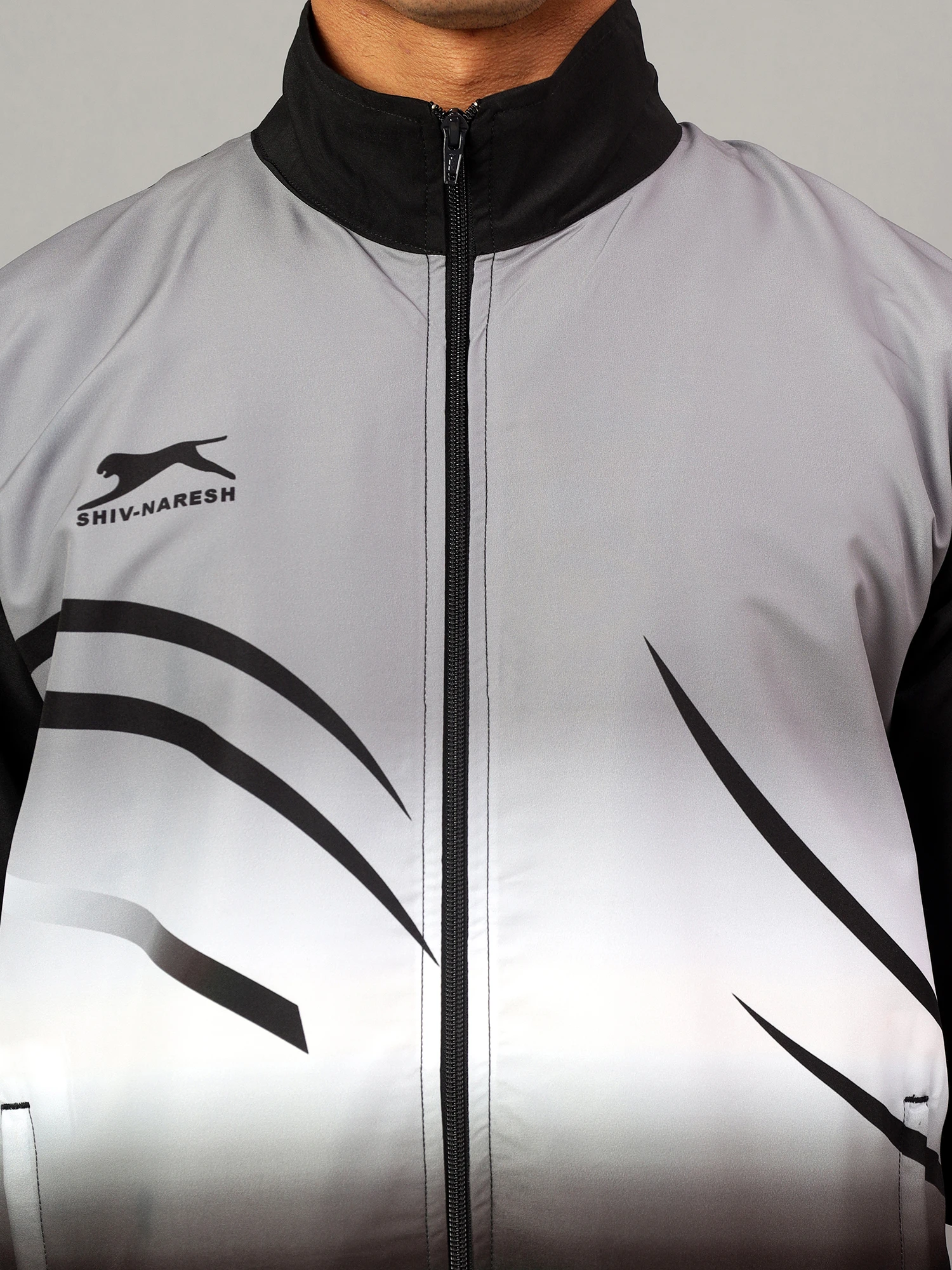 Shiv Naresh Black & Dark Grey Sublimated Fit Brust Tracksuit