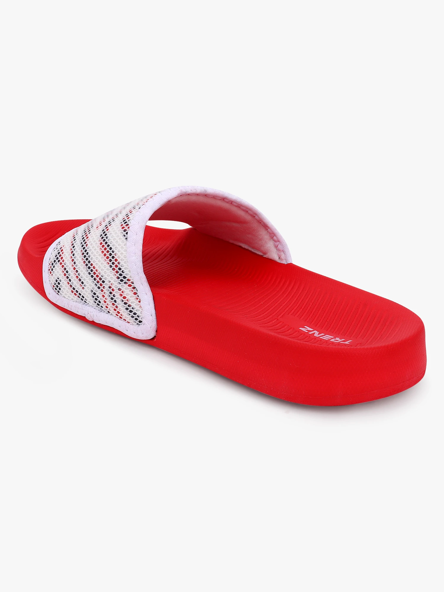 Red and White Slip-On Slider slipper for Women
