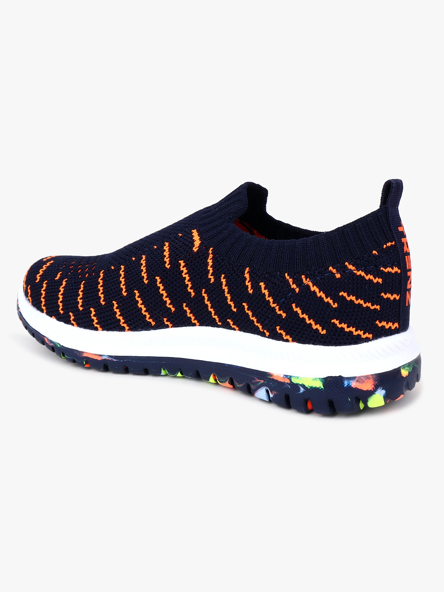 Kids Navy Blue Orange slip-on shoes Boys & Girls by Shiv Naresh