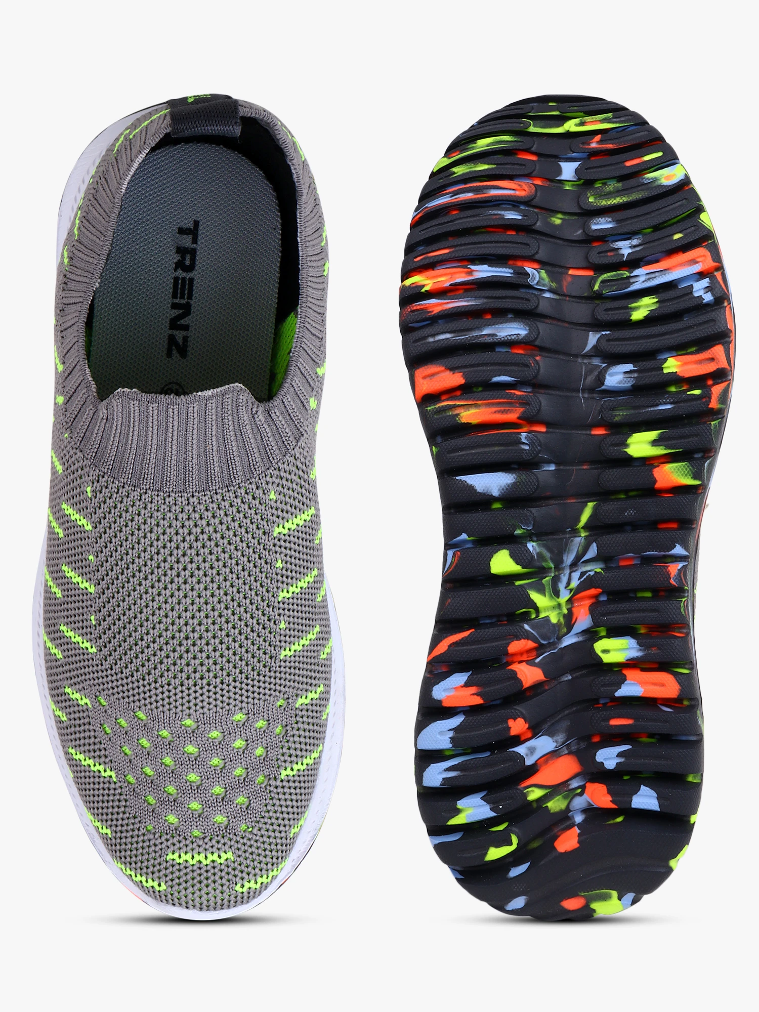 Kids Grey Green slip-on shoes Boys & Girls by Shiv Naresh