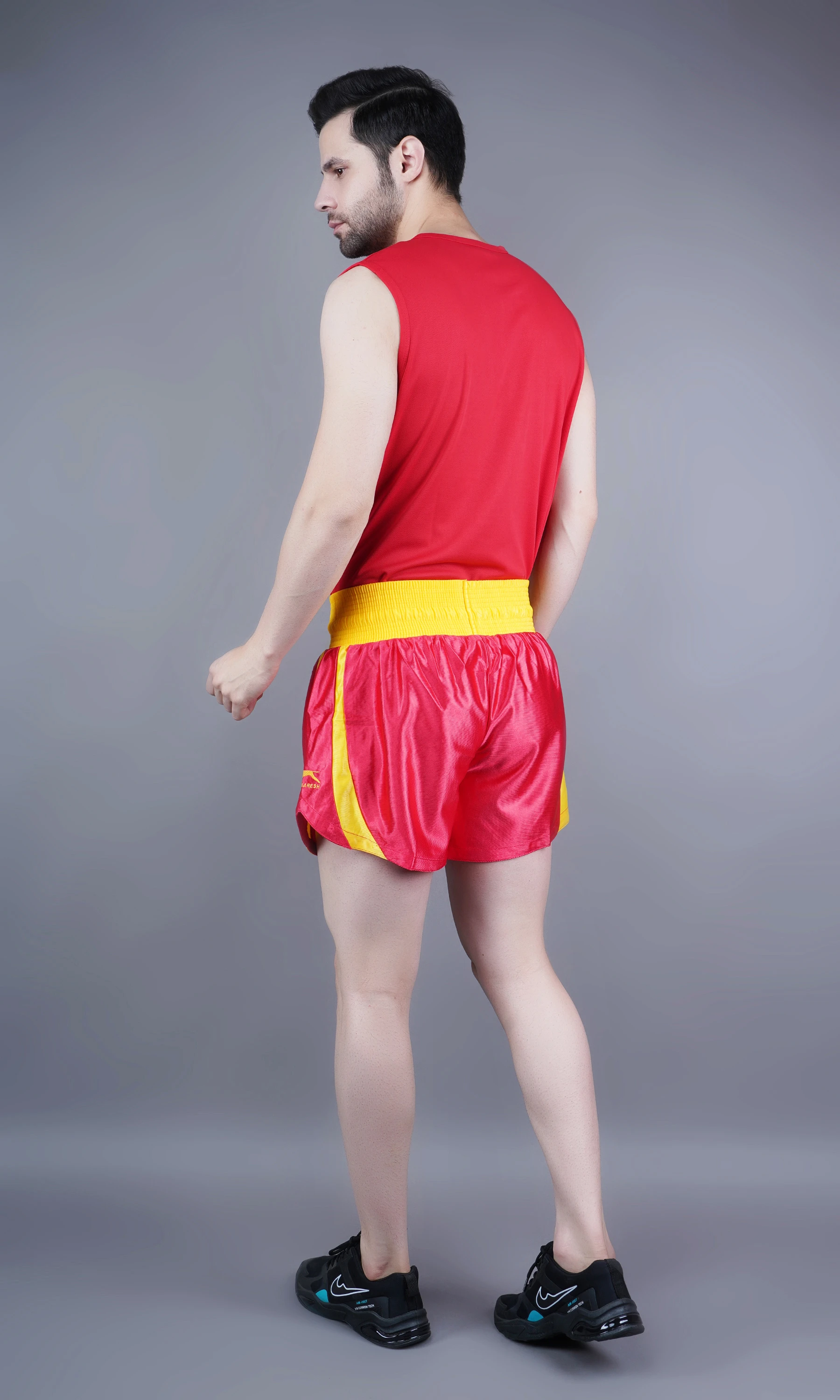 Unisex red Wushu kit by Shiv Naresh