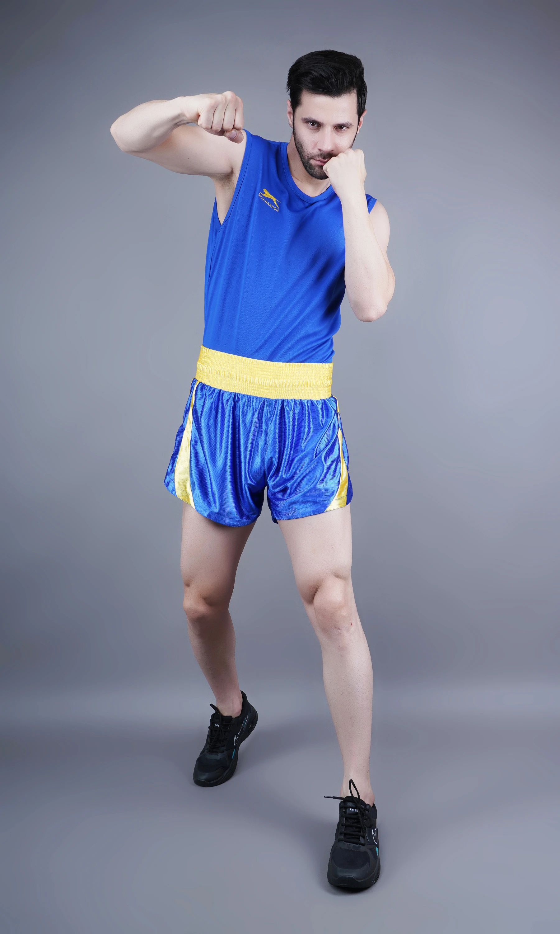 Unisex royal blue Wushu kit by Shiv Naresh
