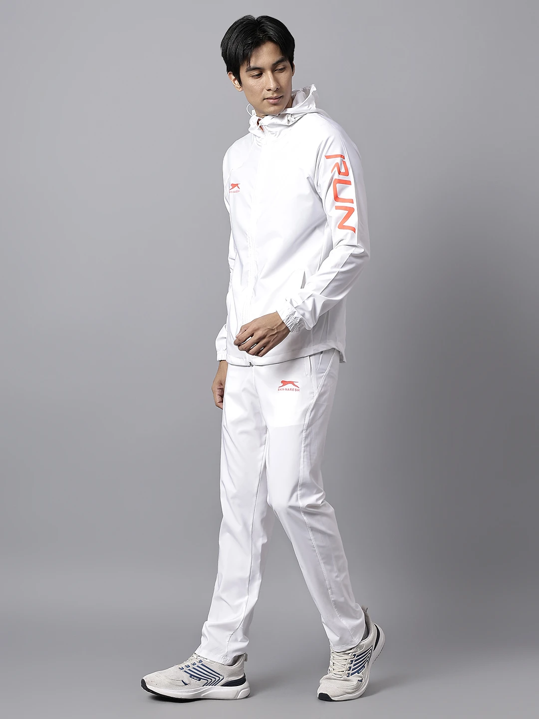 Shiv Naresh White Training Tracksuit for Men