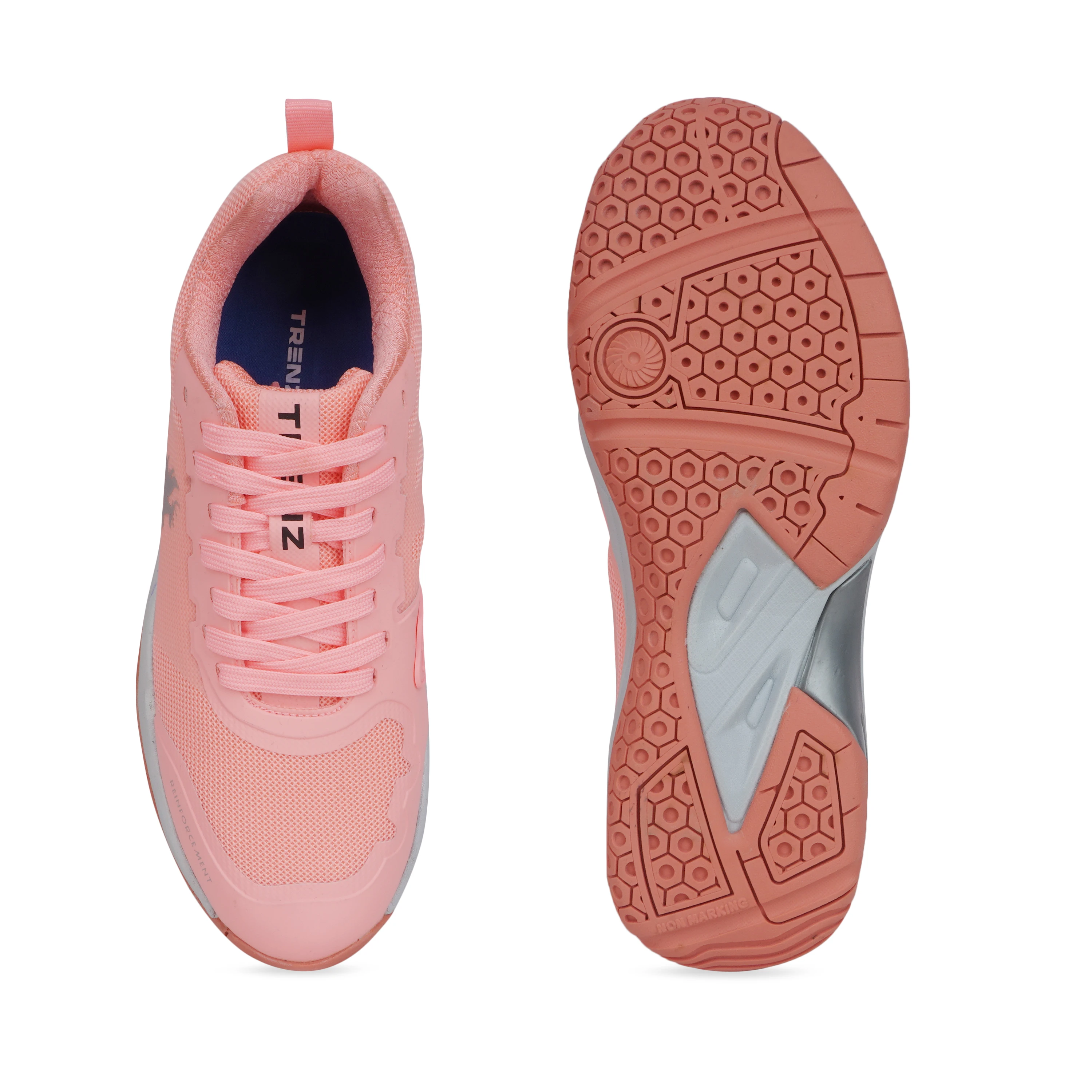 Buy Trenz Peach Badminton and Tennis Shoes for women