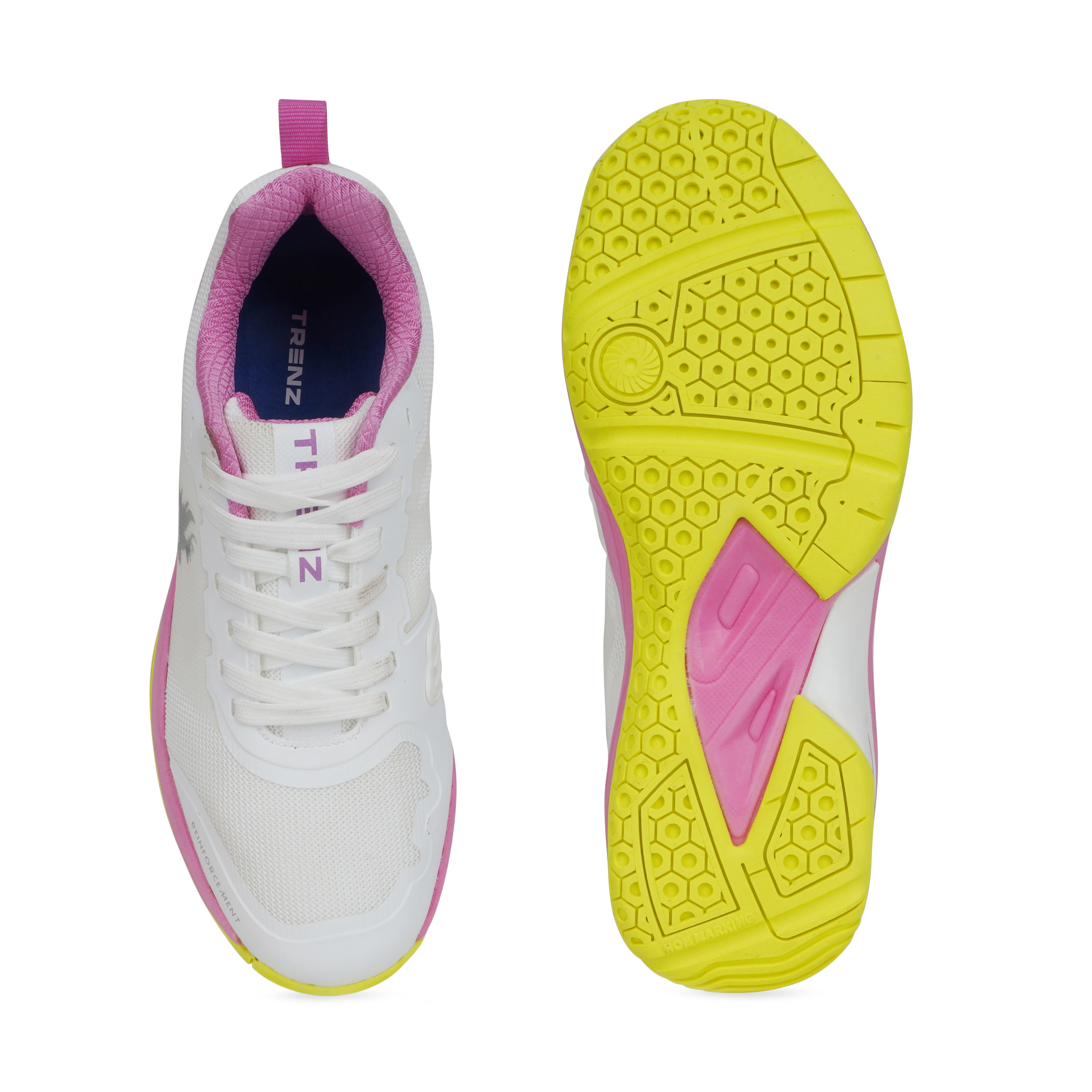 Buy Trenz White and Pink Badminton and Tennis Shoes for women