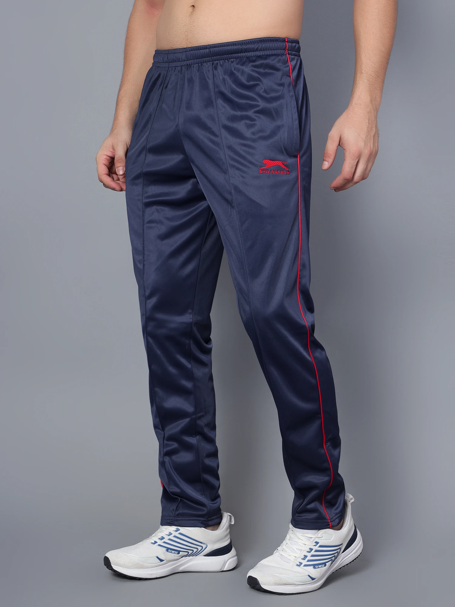 Navy Blue Red Smart Track Pant for men Shiv Naresh
