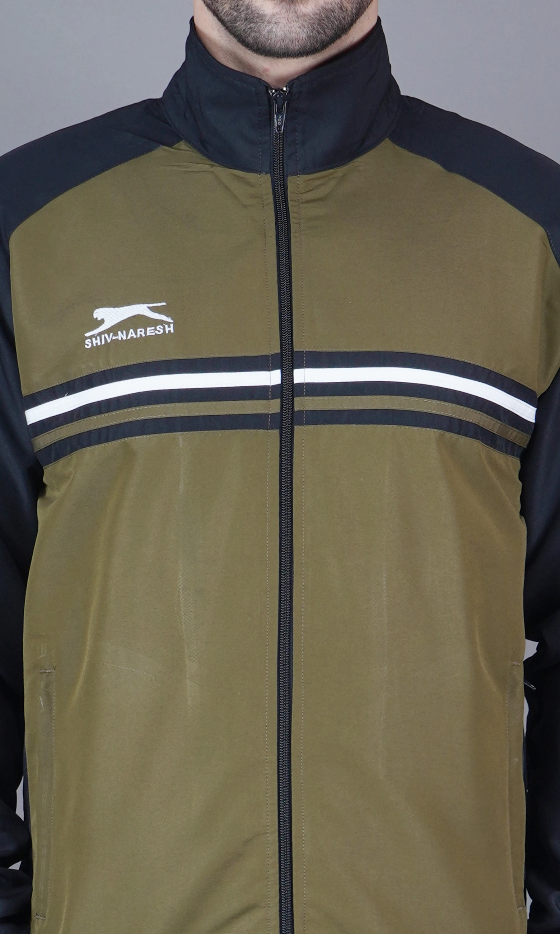 Shiv Naresh Active Track Suit for men Black Olive