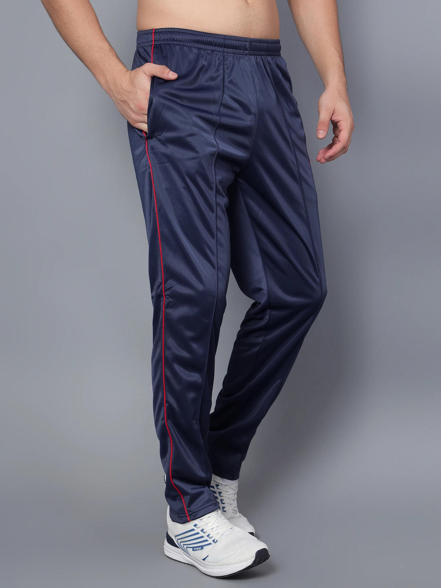 Navy Blue Red Smart Track Pant for men Shiv Naresh