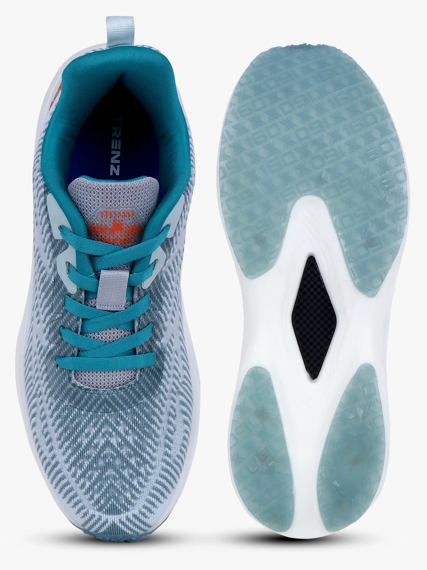 Trenz Men's White Teal Blue Running Sport's Shoes