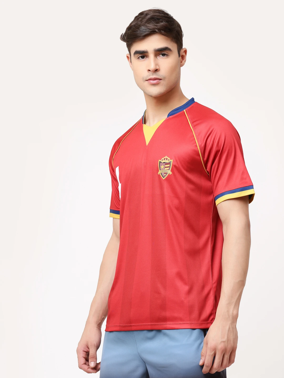 Spain Hala Champ red football jersey for men by Shiv Naresh