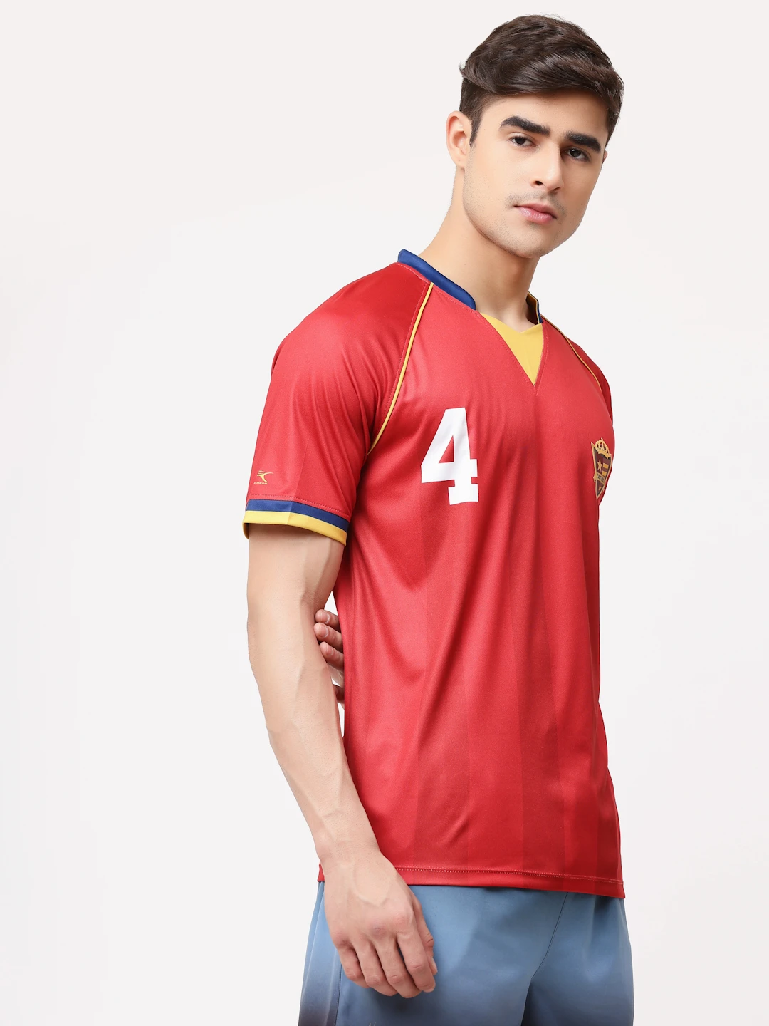 Spain Hala Champ red football jersey for men by Shiv Naresh