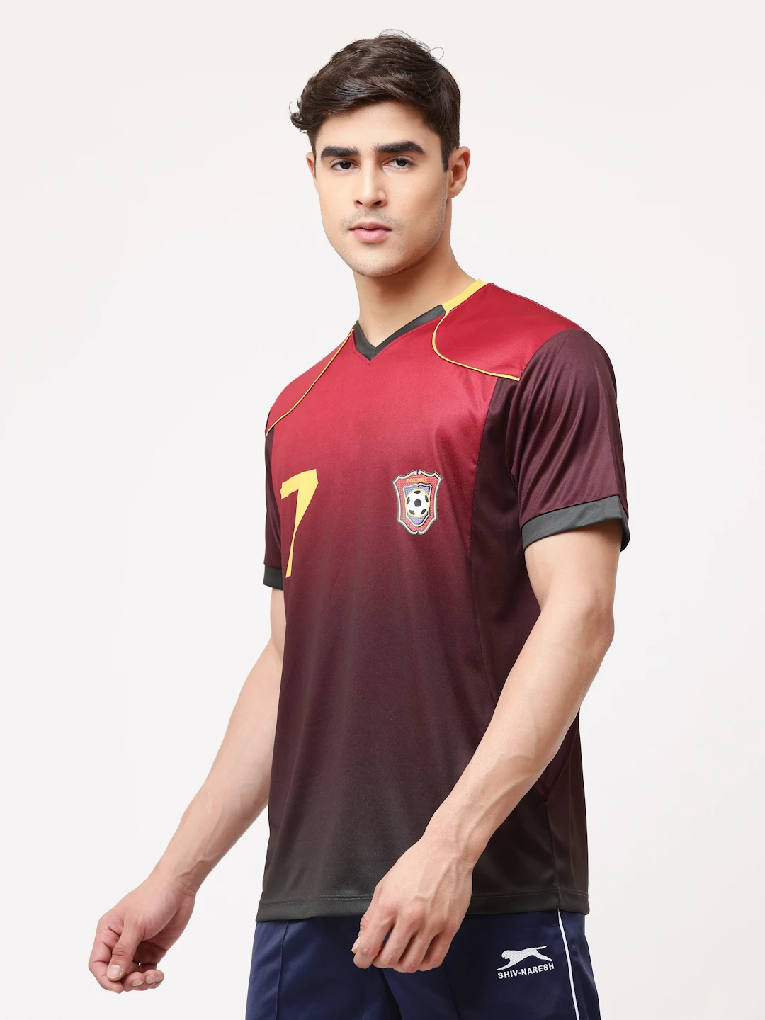 Portugal red black football jersey men by Shiv Naresh