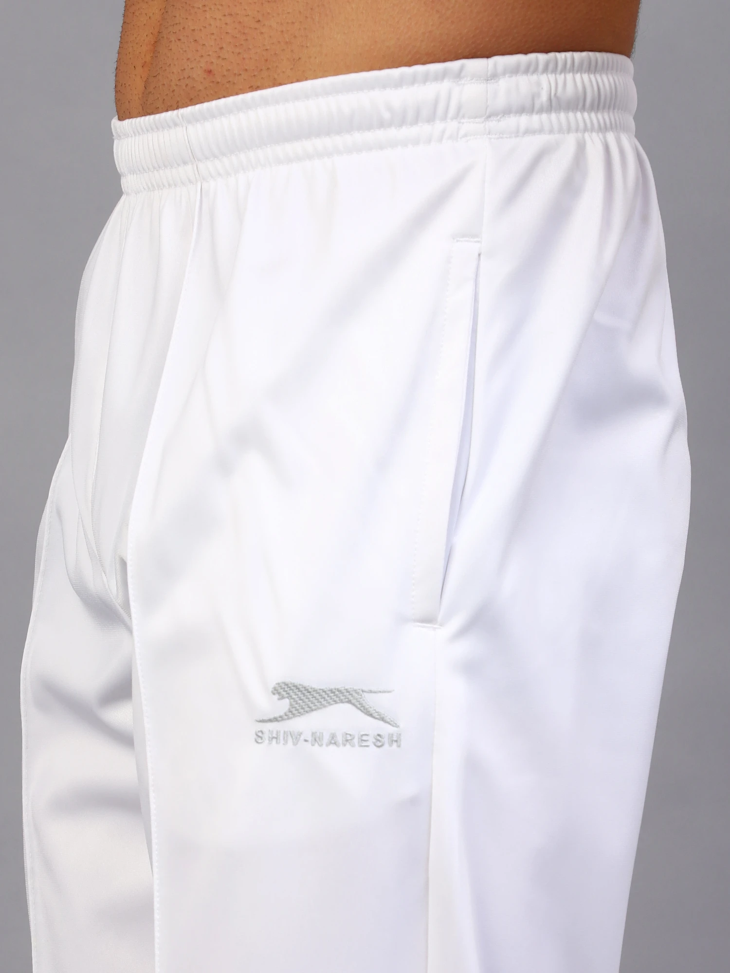 Men's White track pant by Shiv Naresh