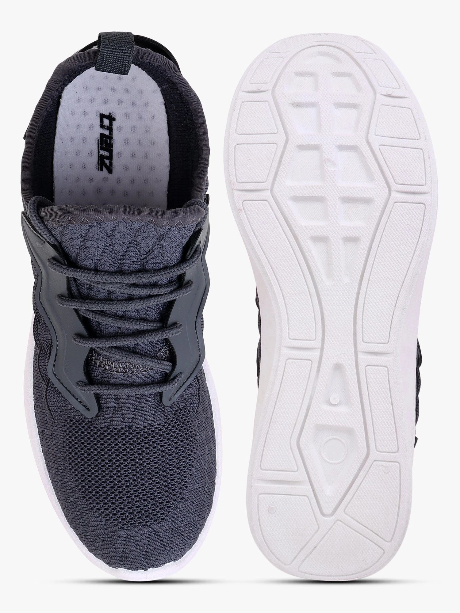 Grey White Running Shoes for Men by Shiv Naresh