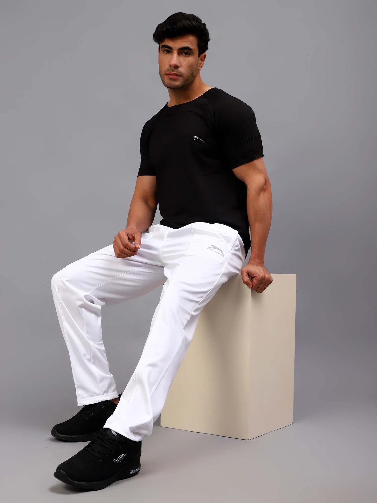 Men's White track pant by Shiv Naresh