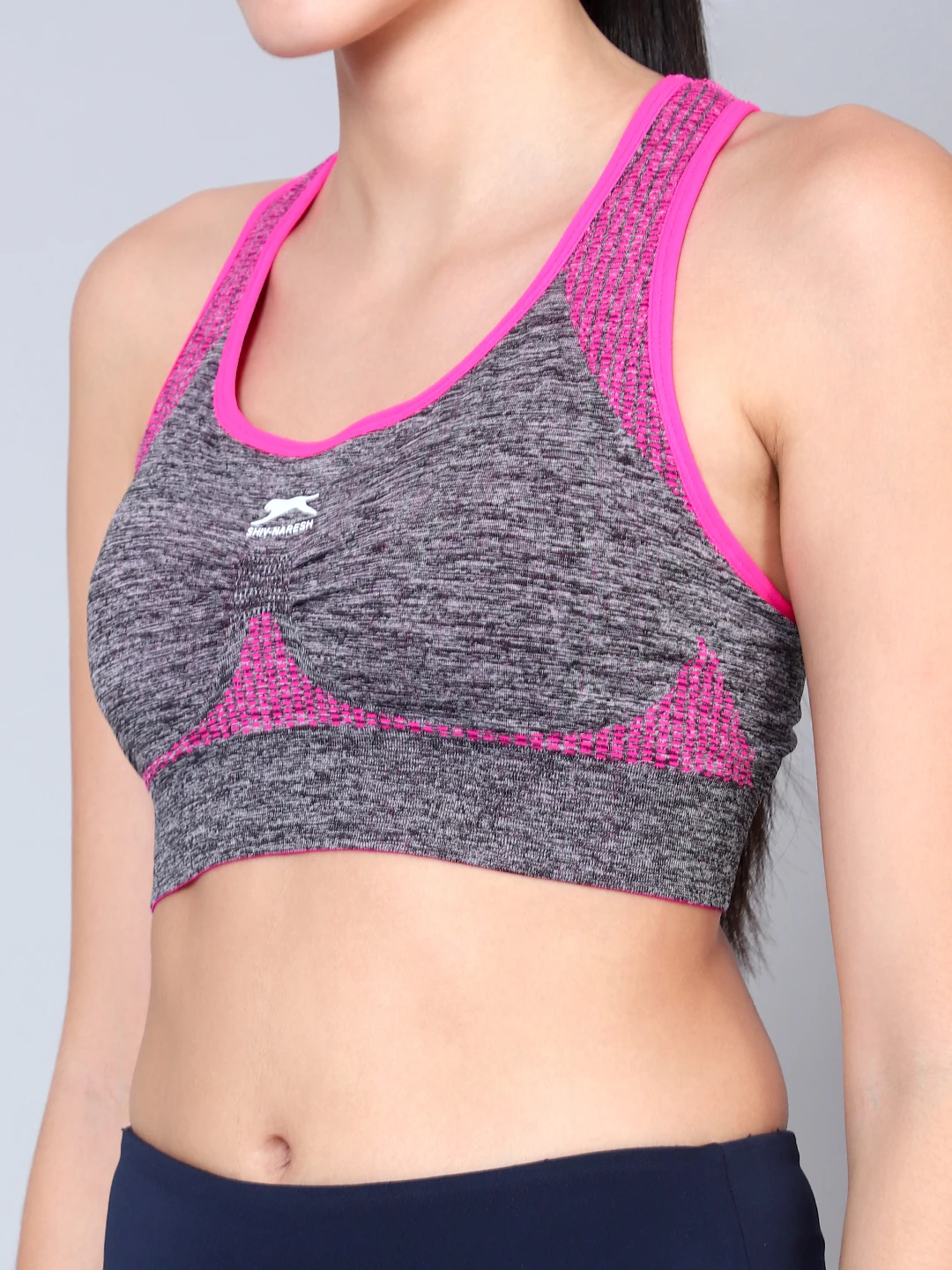 Pink high impact gym sports bra for women