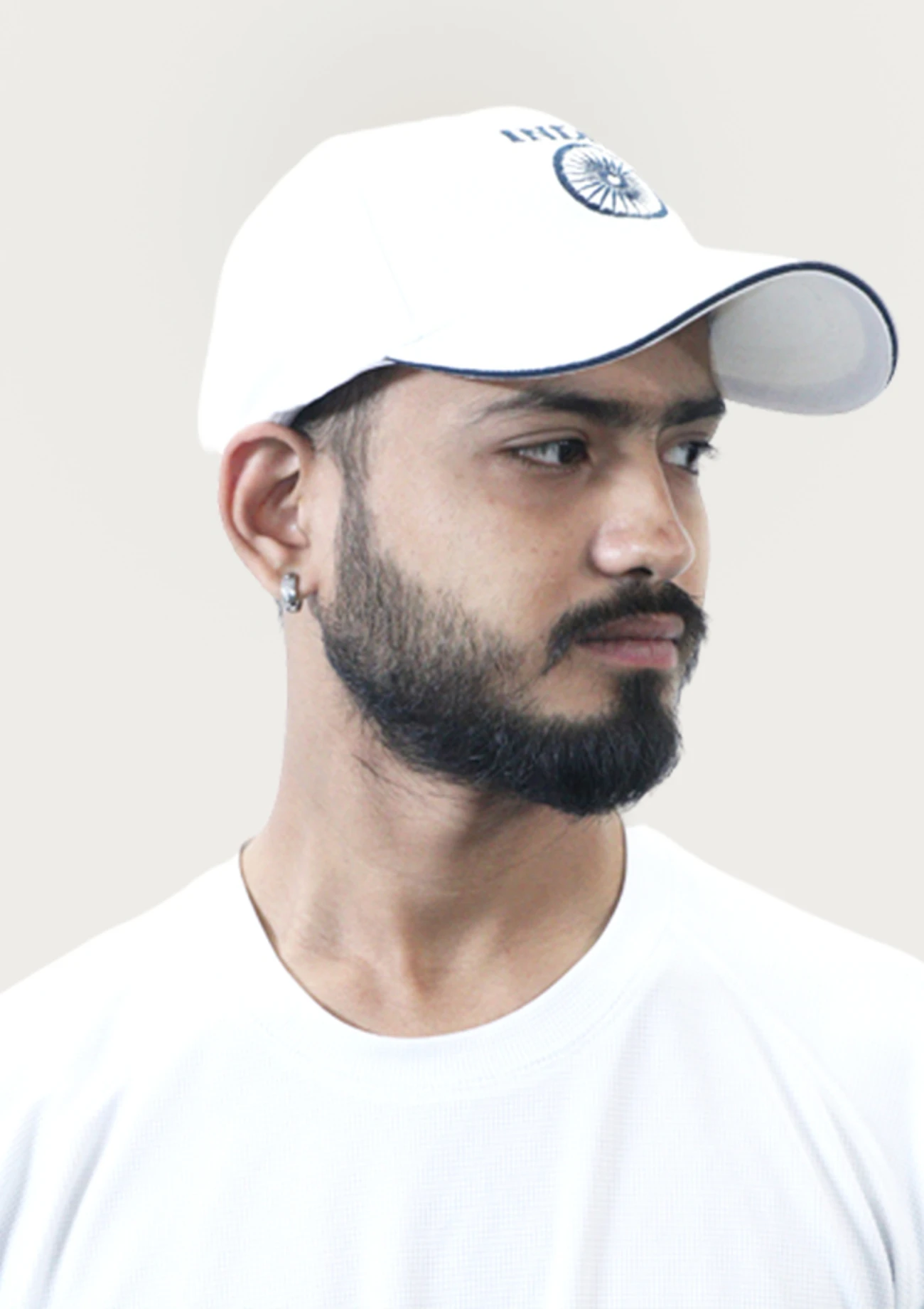 White & Black Cricket Sports Cap for Men