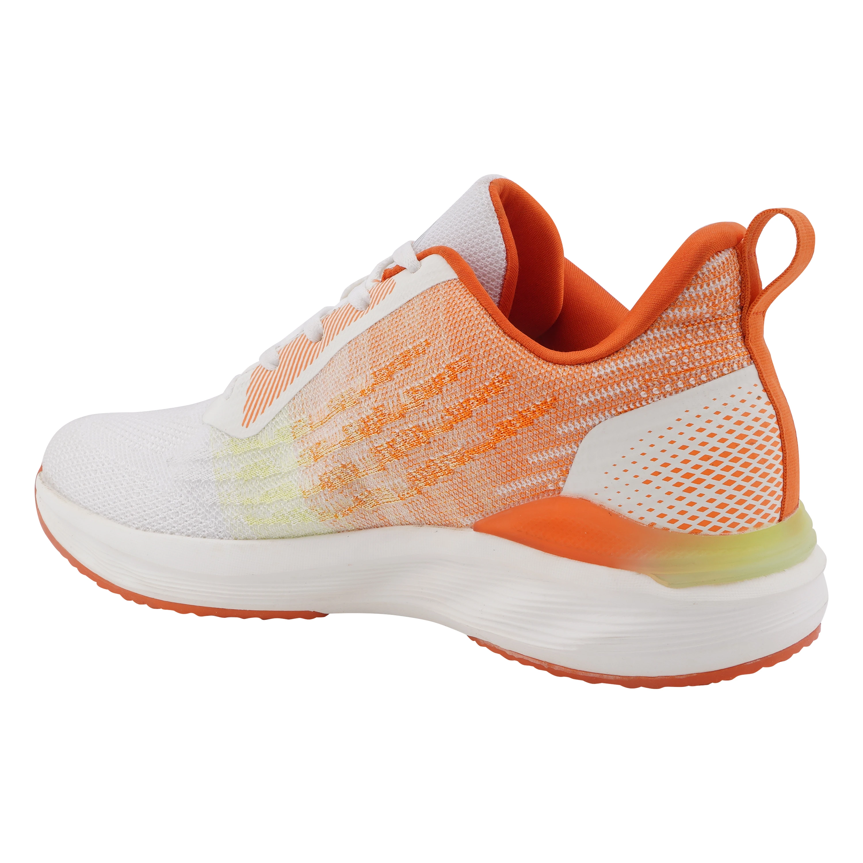 Women’s white and orange lace-up sports shoes