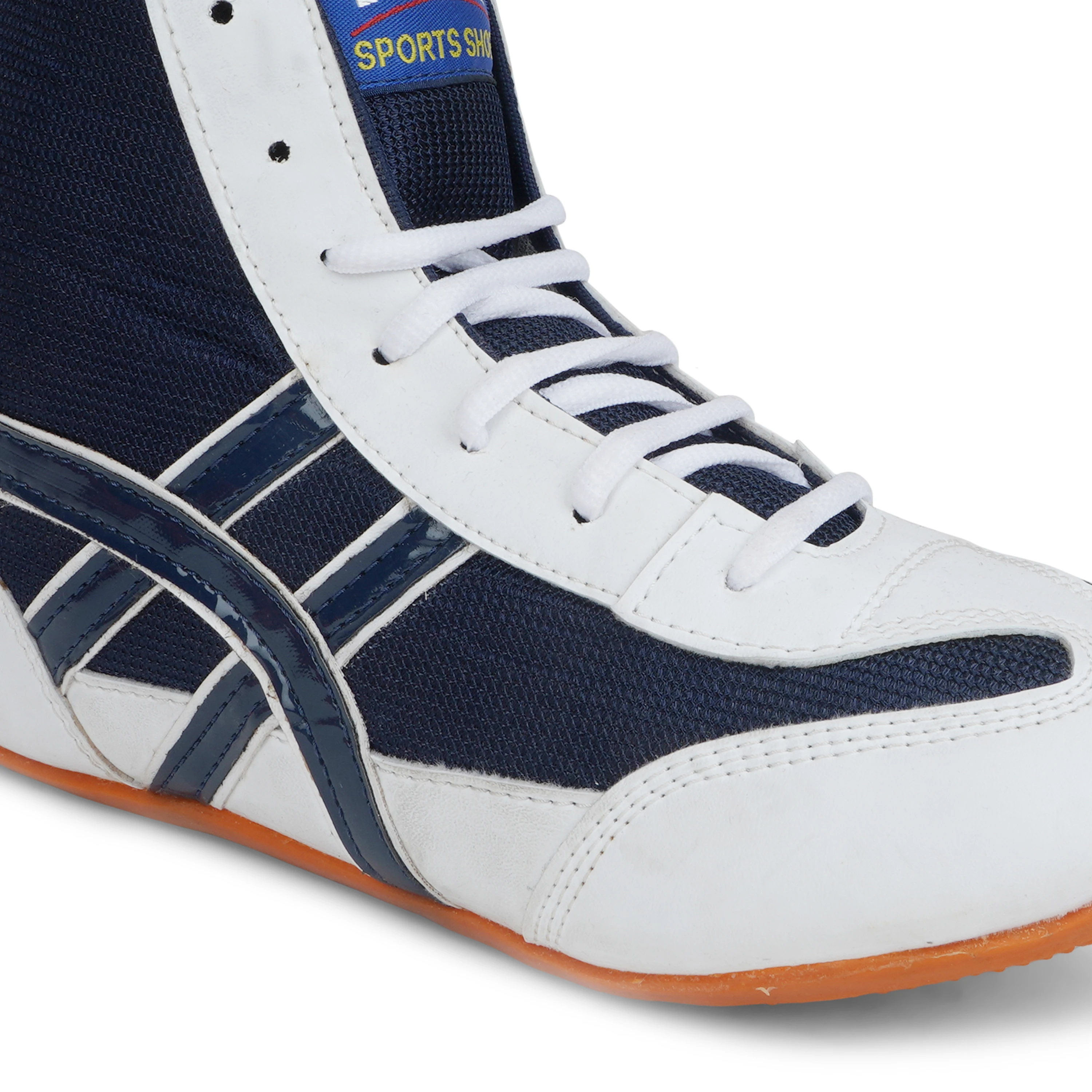 Blue and white wrestling shoes for men