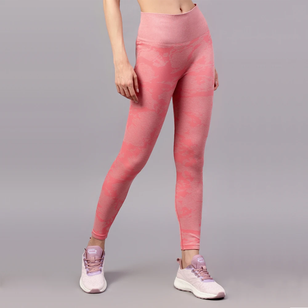 Pink seamless gym leggings for women Shiv Naresh