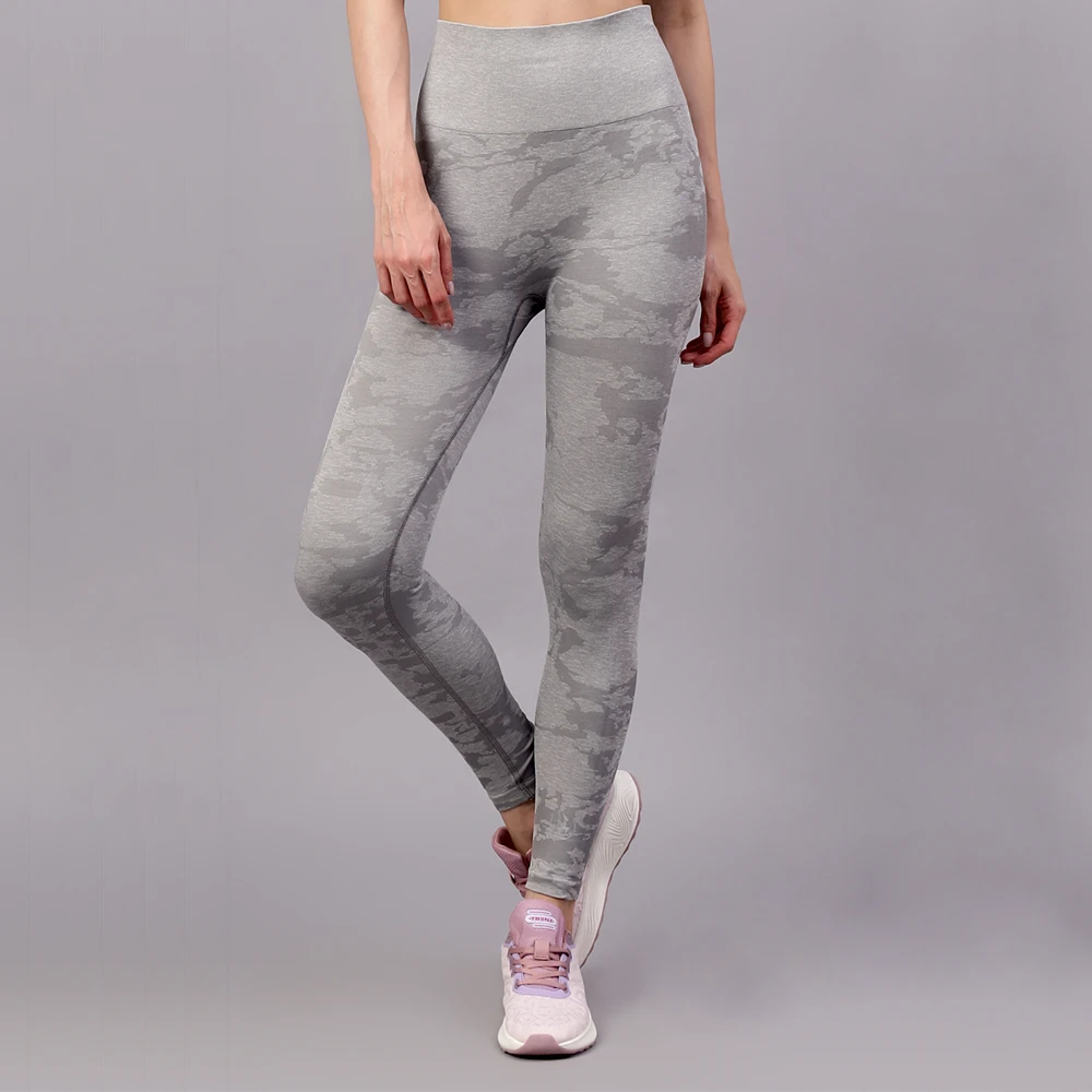 Grey seamless gym leggings for women Shiv Naresh