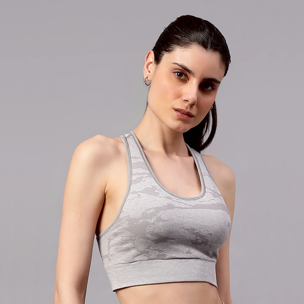 Grey Do It All gym sports bra for women