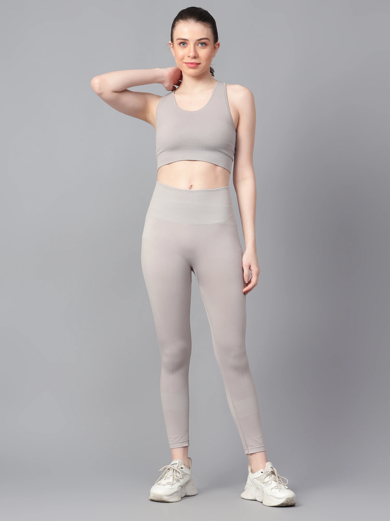 Co-ord Women’s Seamless Gym Workout Set Grey