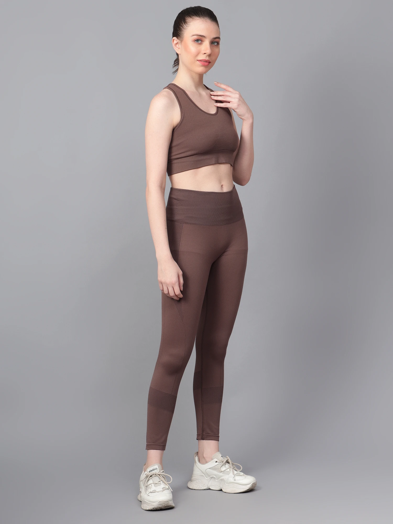 Co-ord Women’s Seamless Gym Workout Set Brown