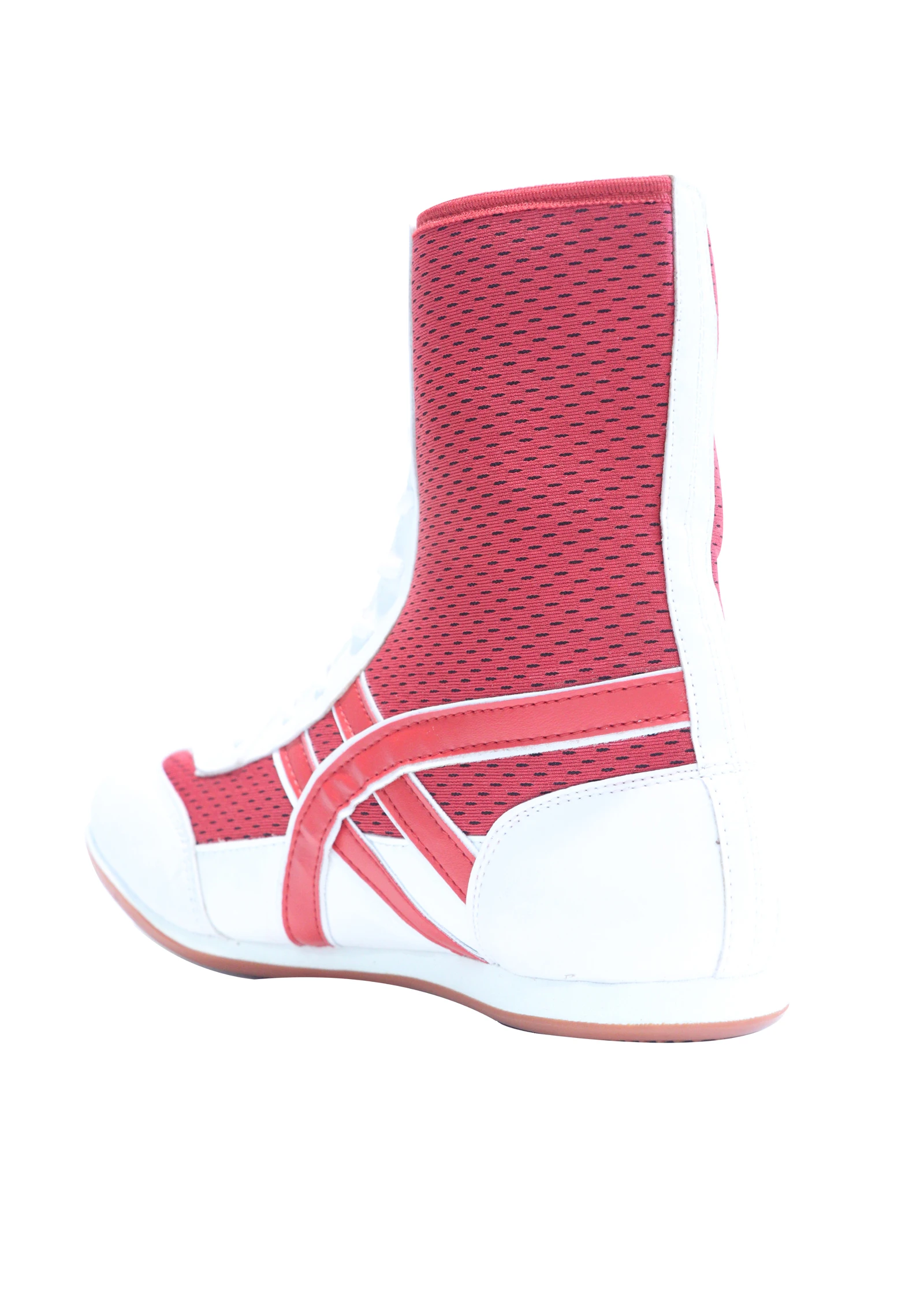 Red and white boxing shoes for men