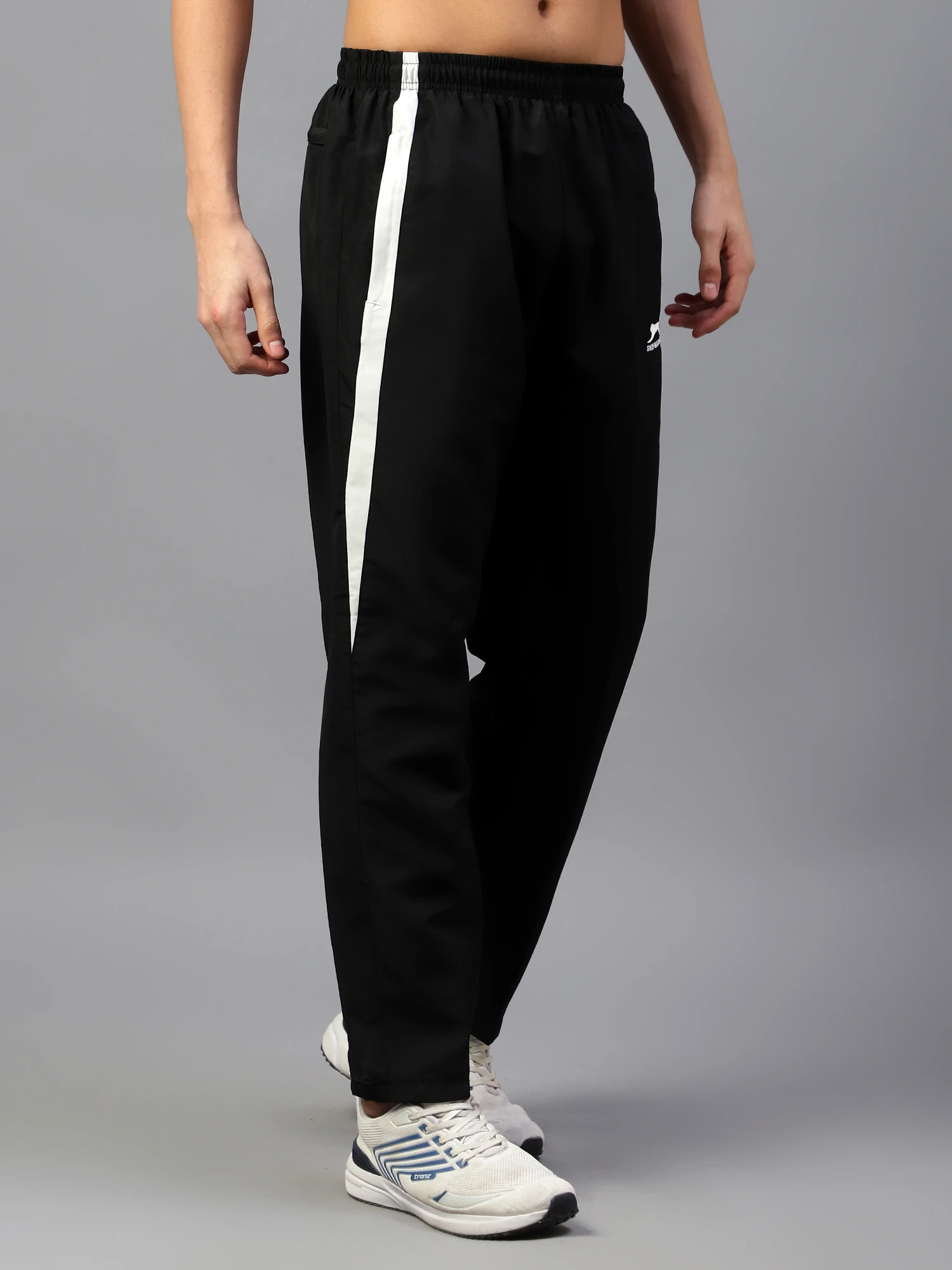 Navy Blue White Active Trackpant for Men Shiv Naresh